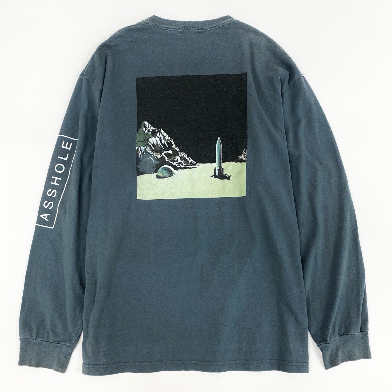 83i3 UNDERCOVER アンダーカバー 袖プリント 長袖カットソー ロンT ロングスリーブTシャツ バックプリント 大きいサイズ UC1B4805-4 4 XLサイズ相当 グリーン コットン メンズ 日本製o07t