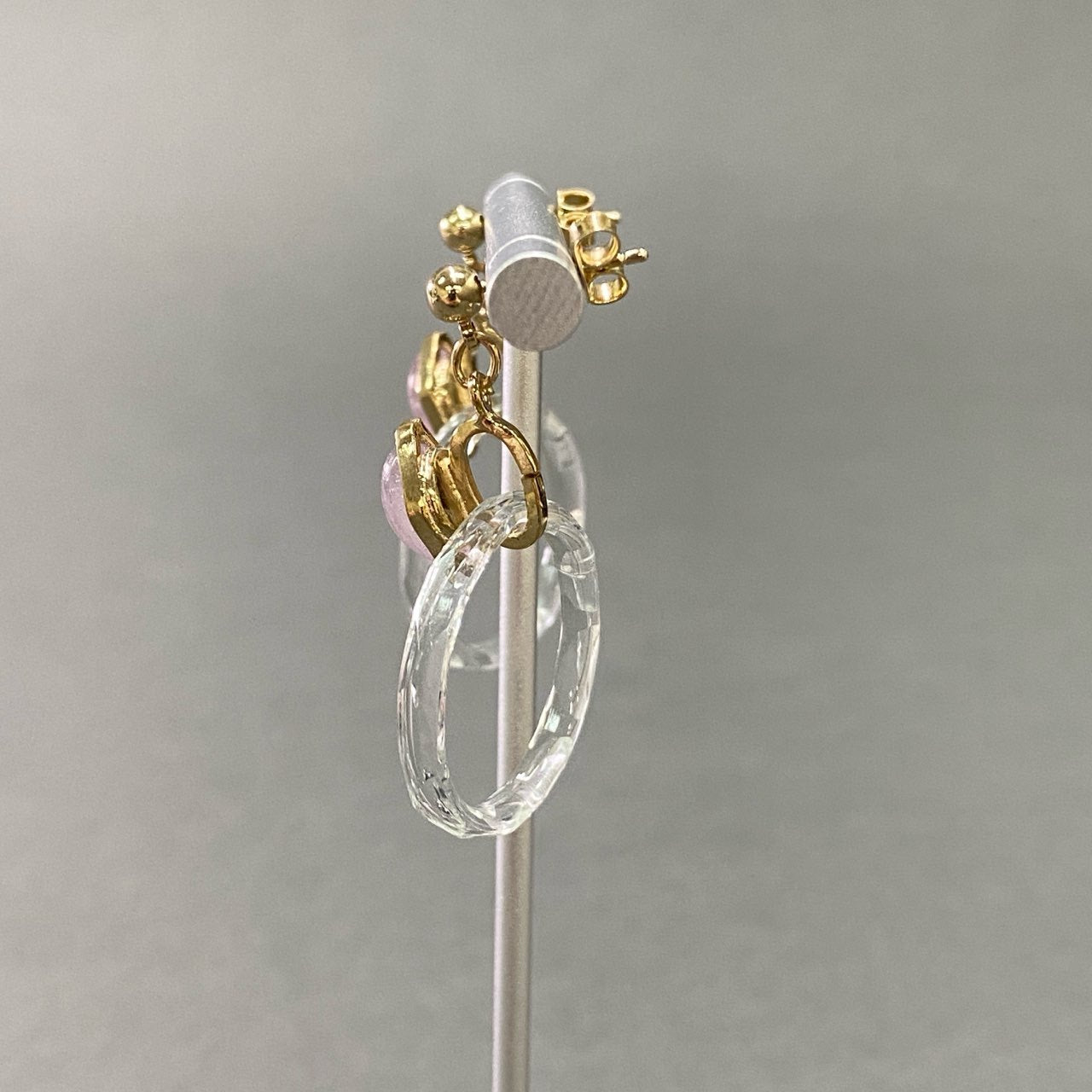 c26 定価¥16,500 JUNCO Paris ジュンコパリ リングピアス ゴールド クリア ピンク アクセサリー イヤリング イヤーカフ