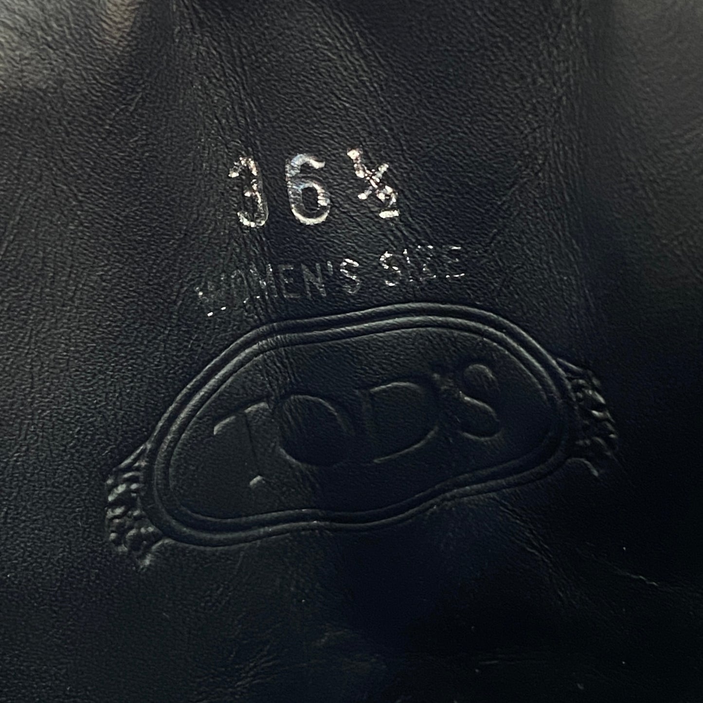 3l25 TOD'S トッズ レースアップ レザーヒールブーツ 36 1/2 ブラック Leather イタリア製 シューズ 靴
