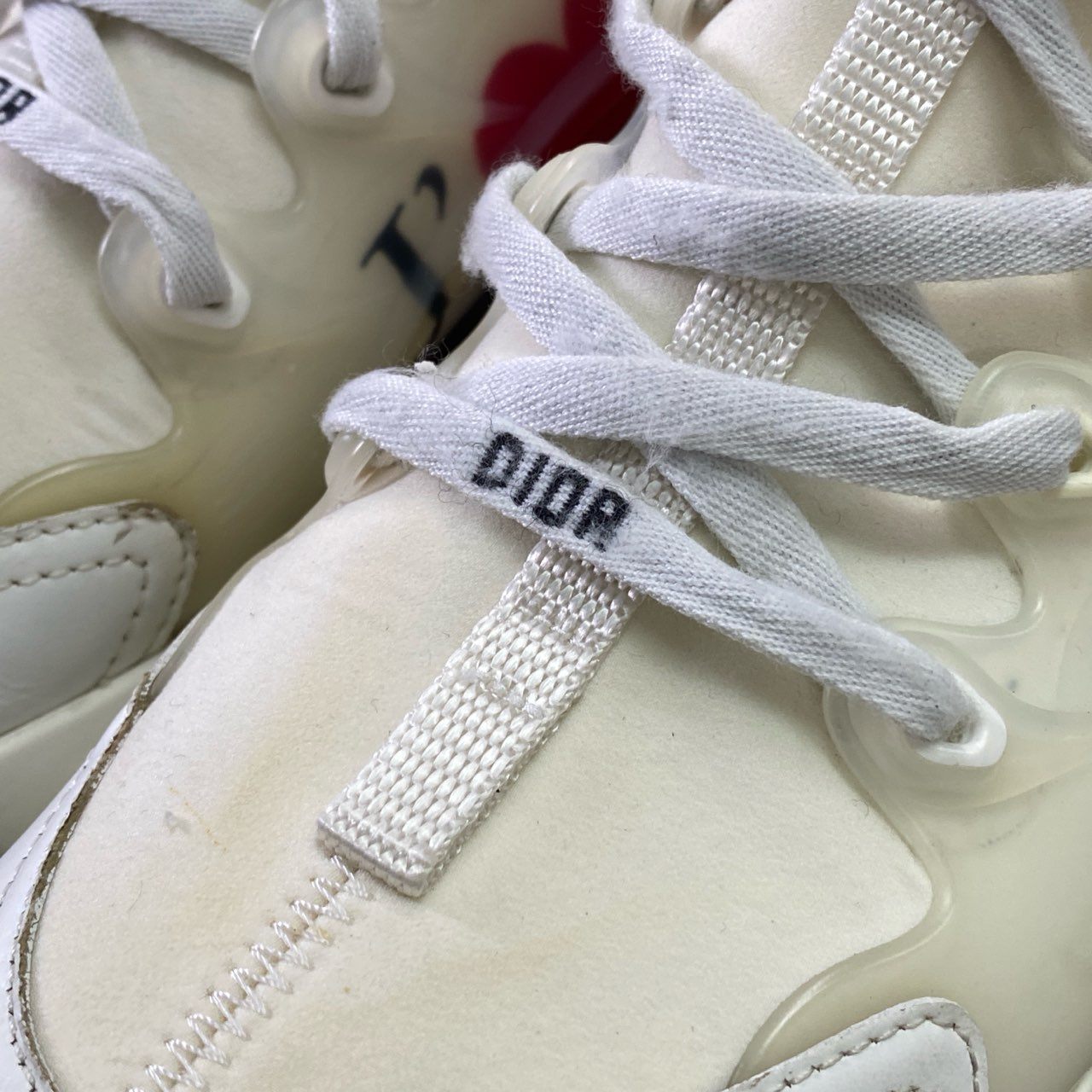 4d15 Christian Dior クリスチャンディオール D-CONNECT JETAIME ローカットスニーカー シューズ 37 1/2 ホワイト