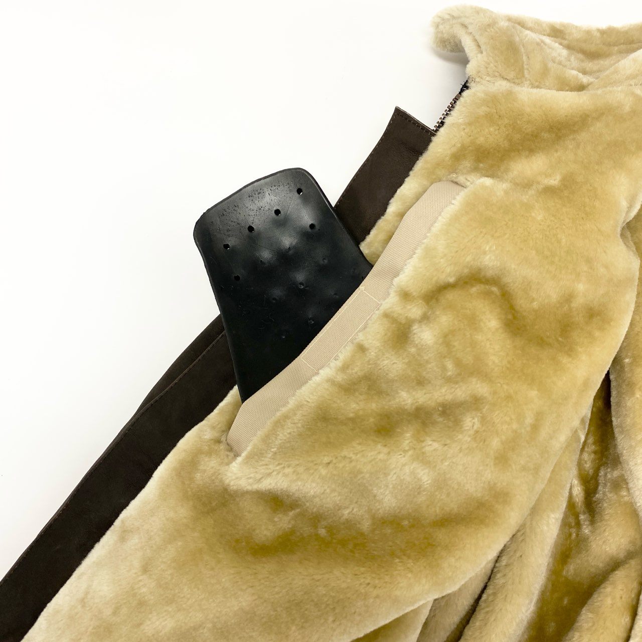 69j20 《新品保管品》定価¥52.800 KOMINE コミネ ボアフライトレザージャケット LJ-560 XL ブラウン インナープロテクター入り バイカー ムートンt18r