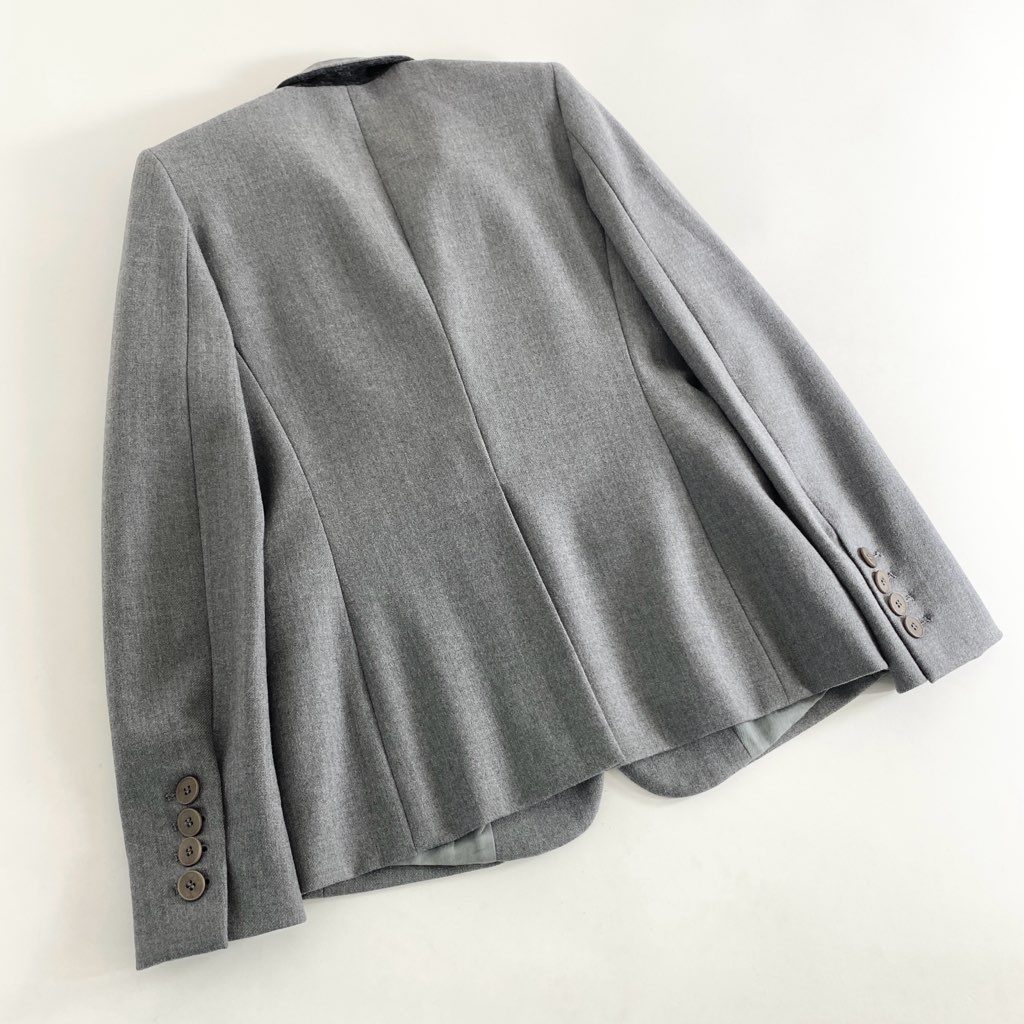 37g6 《美品》 STELLA McCARTNEY ステラマッカートニー テーラードジャケット ブレザー ビジネス フォーマル 34 グレー ウール
