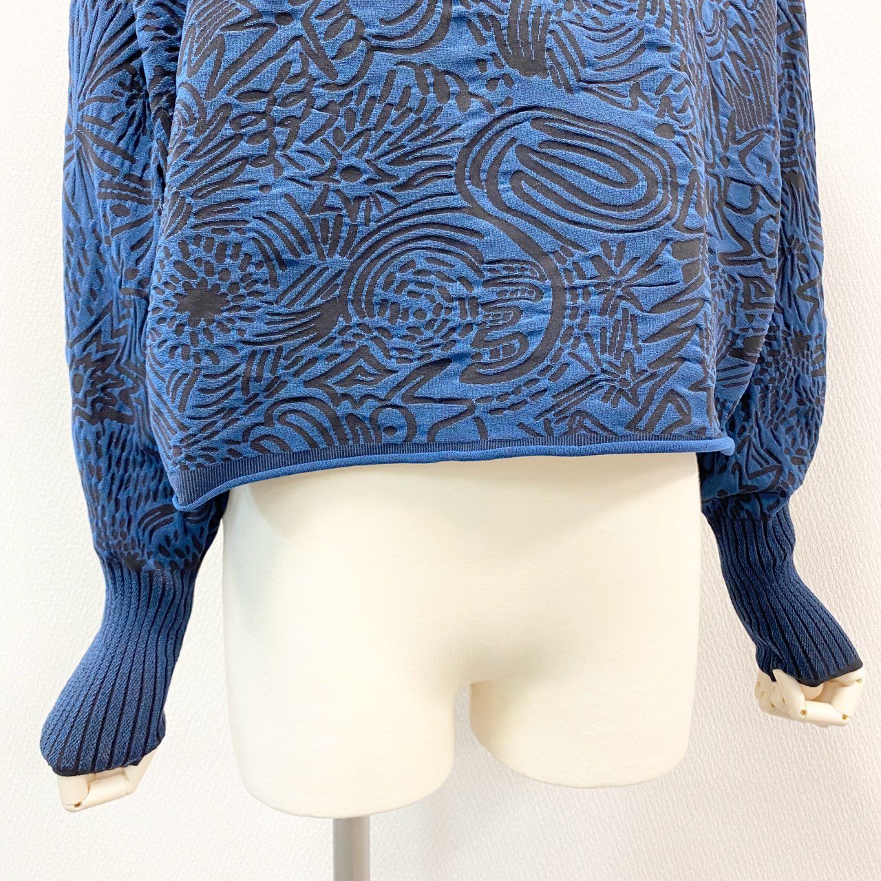 5i12 《極美品》 PLEATS PLEASE プリーツプリーズ イッセイミヤケ 24年秋冬 ハイネック 長袖シャツ トップス PP43KK941 フリー ネイビー レディースu02t