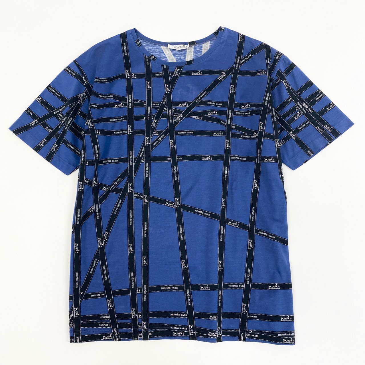 20k21 HERMES エルメス マルジェラ期 ボルデュック Tシャツ M ブルー カットソー 半袖TEE イタリア製