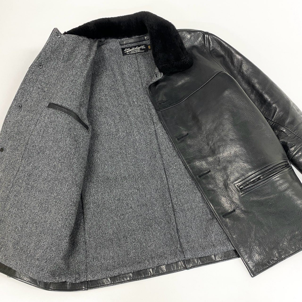 34j27 NEIGHBORHOOD ネイバーフッド レザージャケット フライトジャケット HUDSON / Hl-JKT 襟ボア 馬革 羊革 Leather 142CCNH-JKM01 L ブラックo07t