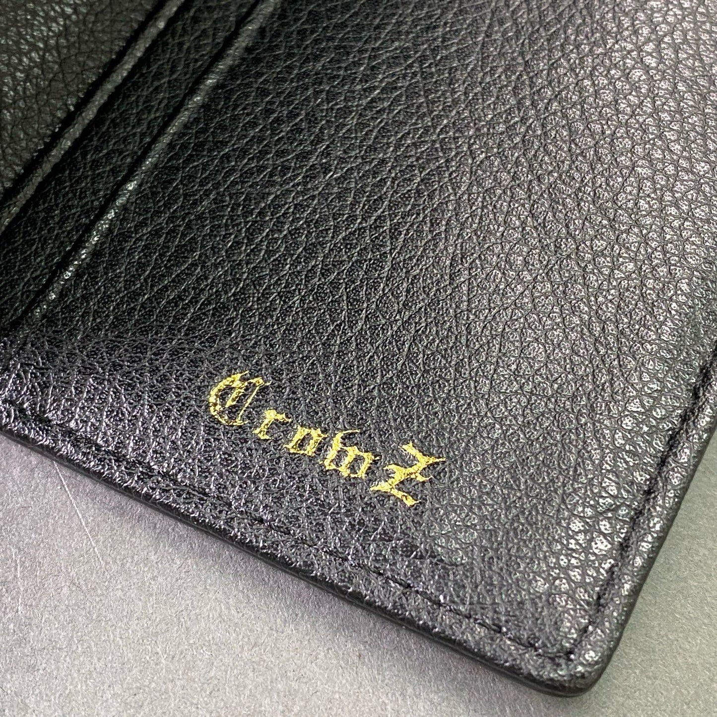 e5 Crowz クローズ カイマンレザー ショートウォレット グレー 財布 大容量 箱付き メンズ 男性用 財布 ウォレット