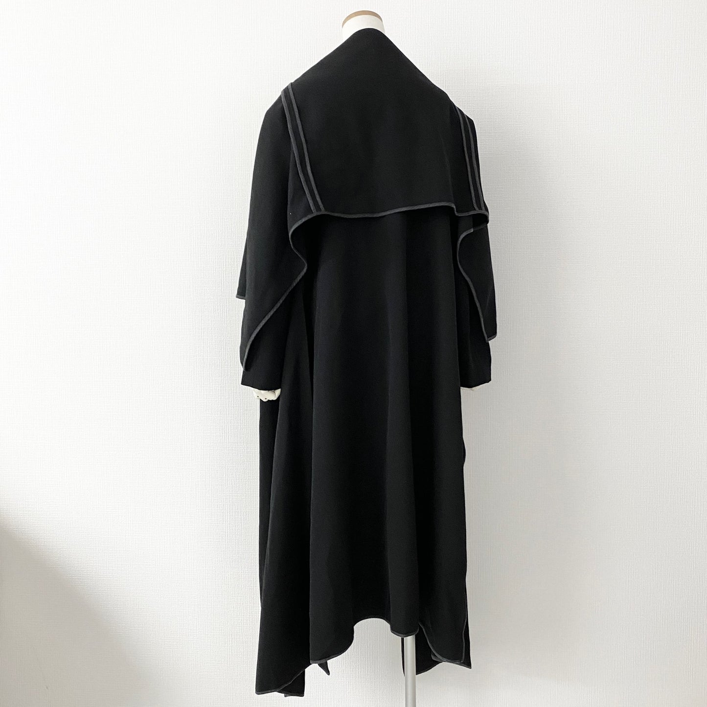 22a19 COMME des GARCONS コムデギャルソン 90s ウールギャバ デザインコート ロングコート 羽織 AD1999 GC-04003M Mサイズ ブラック 日本製 MADE IN JAPAN VINTAG 秋