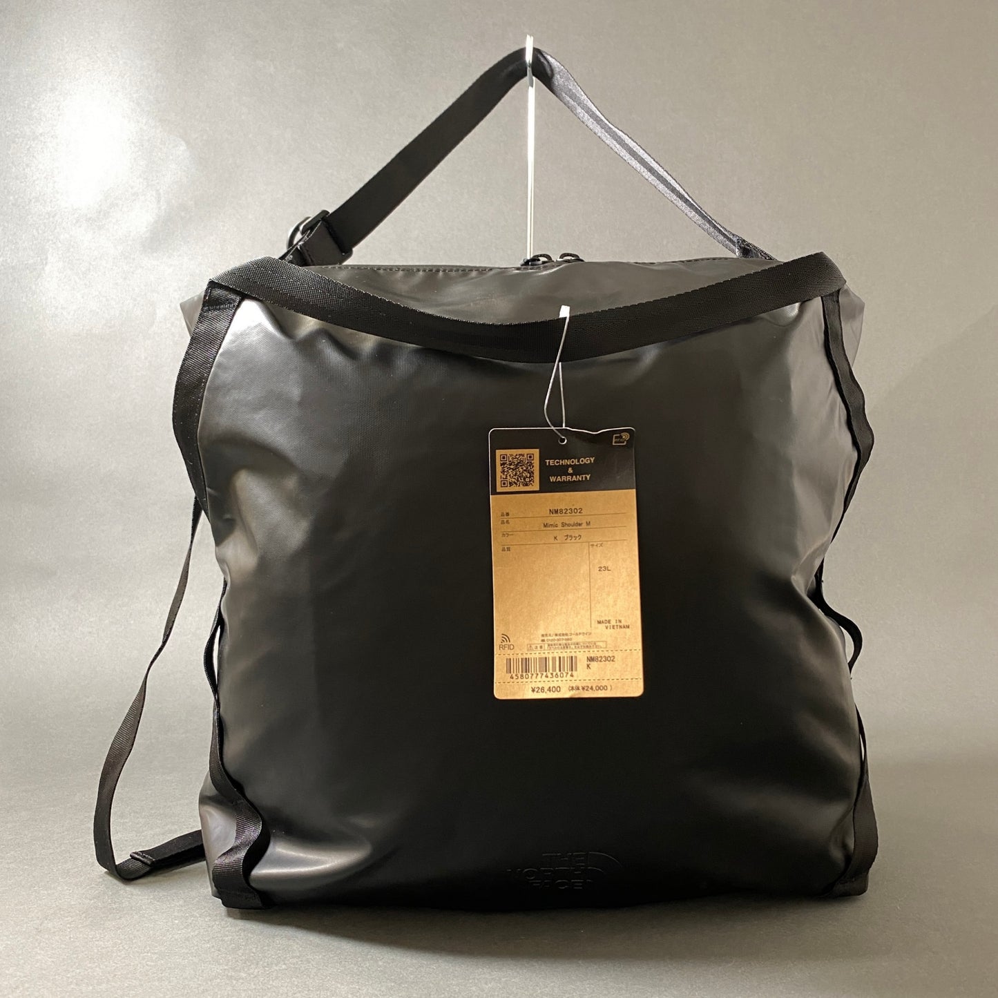 Af26 《未使用保管品》 THE NORTH FACE ザノースフェイス Mimic Shoulder M ミミックショルダーバッグ NM82302 ブラック 23L 2WAY 防水性◎ ユニセックス タグ付き