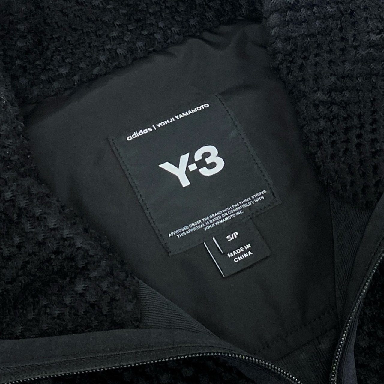 14f12 Y-3 ワイスリー アディダス ヨウジヤマモト WAFFLE WA SHIRT ワッフルワープニットジャケット ブルゾン オーバーサイズ メッシュ IW7496 Sサイズ ブラック 画像参照 メンズ