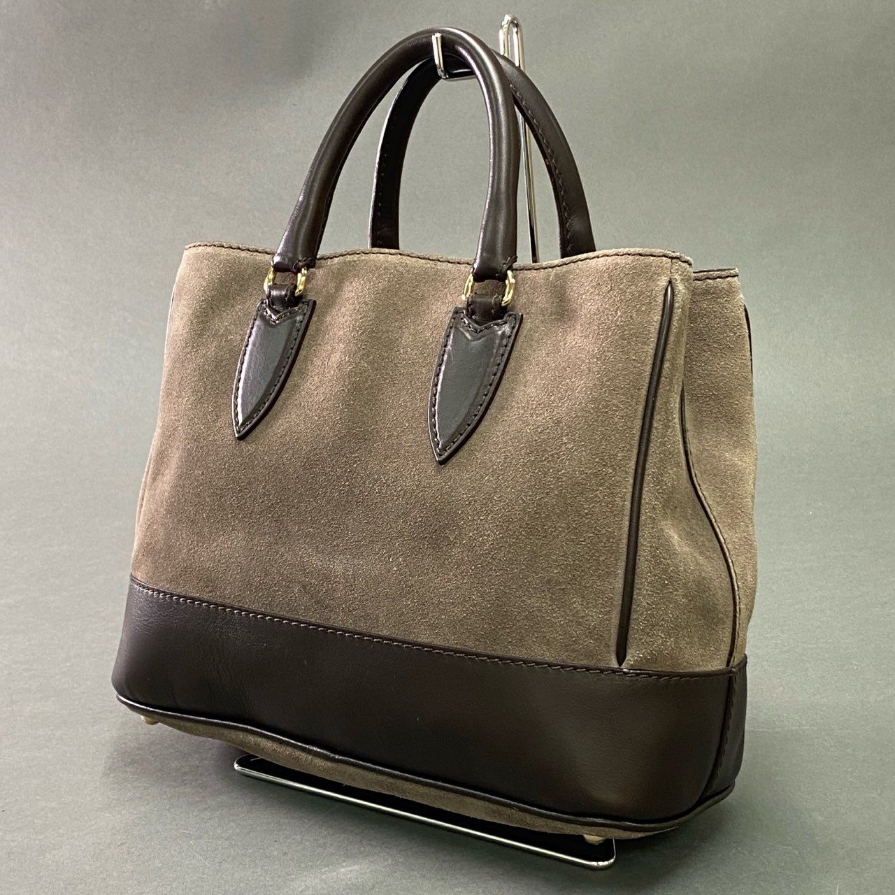 Cb10 Max Mara マックスマーラ 2WAY スエードレザー ショルダーバッグ ブラウン Leather ハンドバッグ 鞄 イタリア製