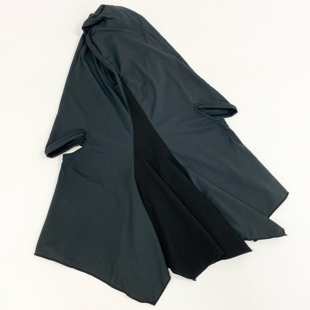 51f3 COMME des GARCONS コムデギャルソン 2011年 ストレッチ 変形フーディリブトップ XS グレー カットソー パーカー 伸縮性◎