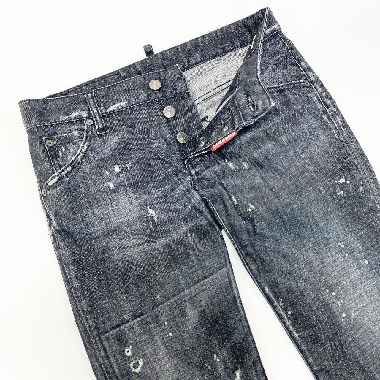 14j9《美品》DSQUARED2 ディースクエアード SKATER JEAN デニムパンツ スキニー ダメージ加工 S74LB0041 S30357 38サイズ ブラック レディースu02t