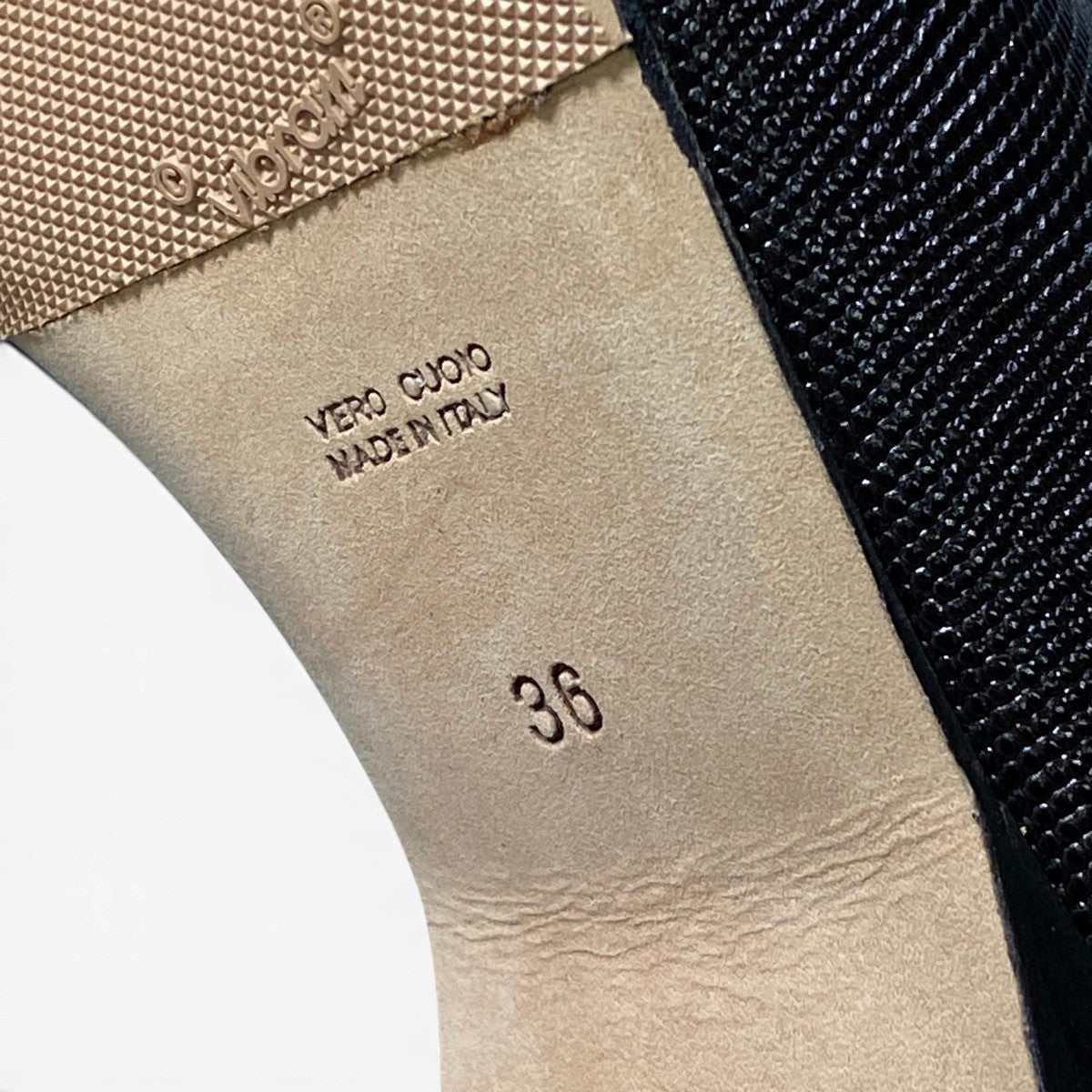 1g1 BRENTA ブレンタ リザード スリッポンローファー エキゾチックレザー サイズ36 ダークブラウン レディース 女性靴o07t