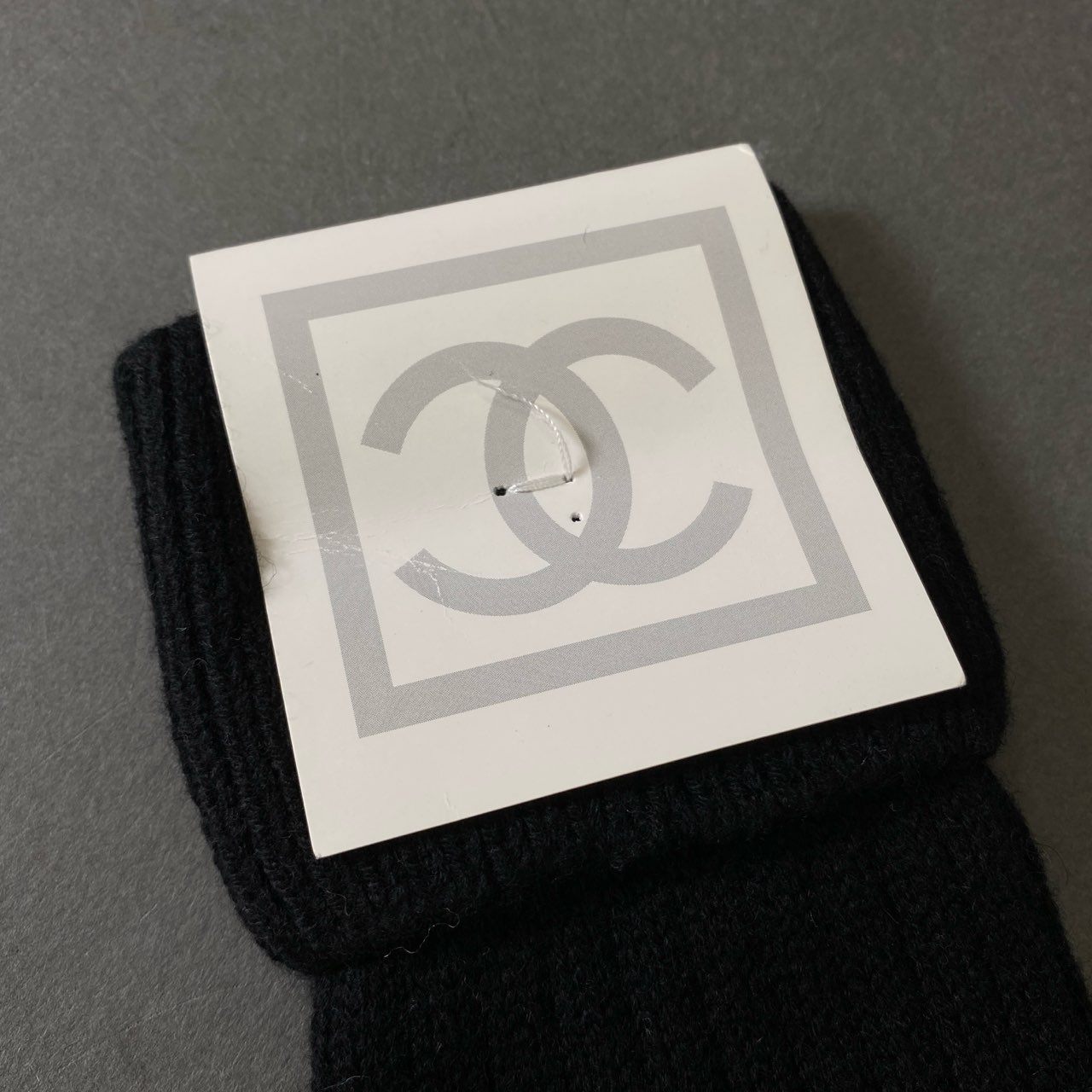 g18 《未使用保管品》 CHANEL SPORT シャネル スポーツ カシミヤ混 ココマーク ロングソックス 靴下 S ブラック イタリア製