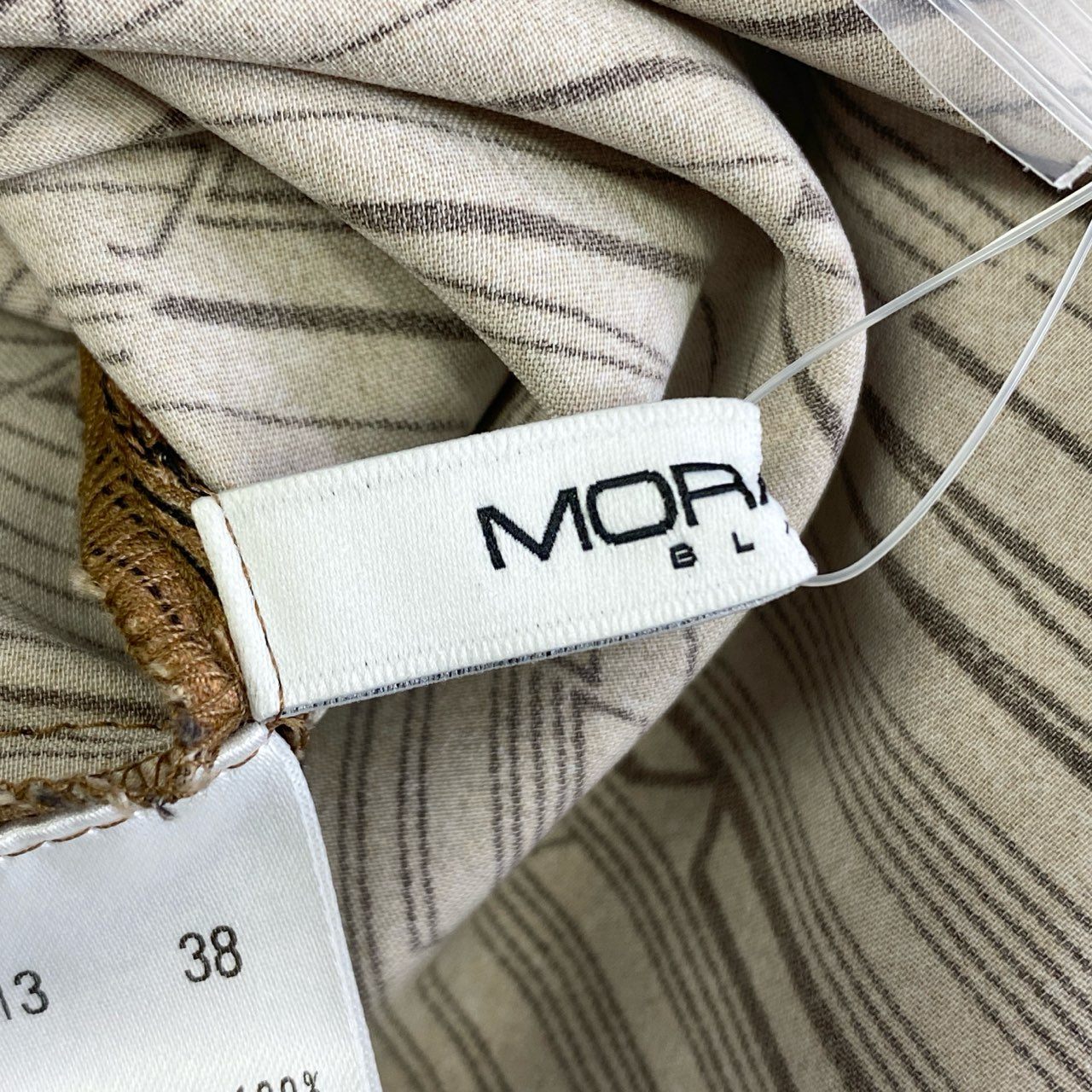48k8 《新品同様》 MORABITO BLANC モラビト カシュクールワンピース ロングワンピース 長袖 2113-11213 サイズ38 ブラウン系 ポリエステル100% レディース