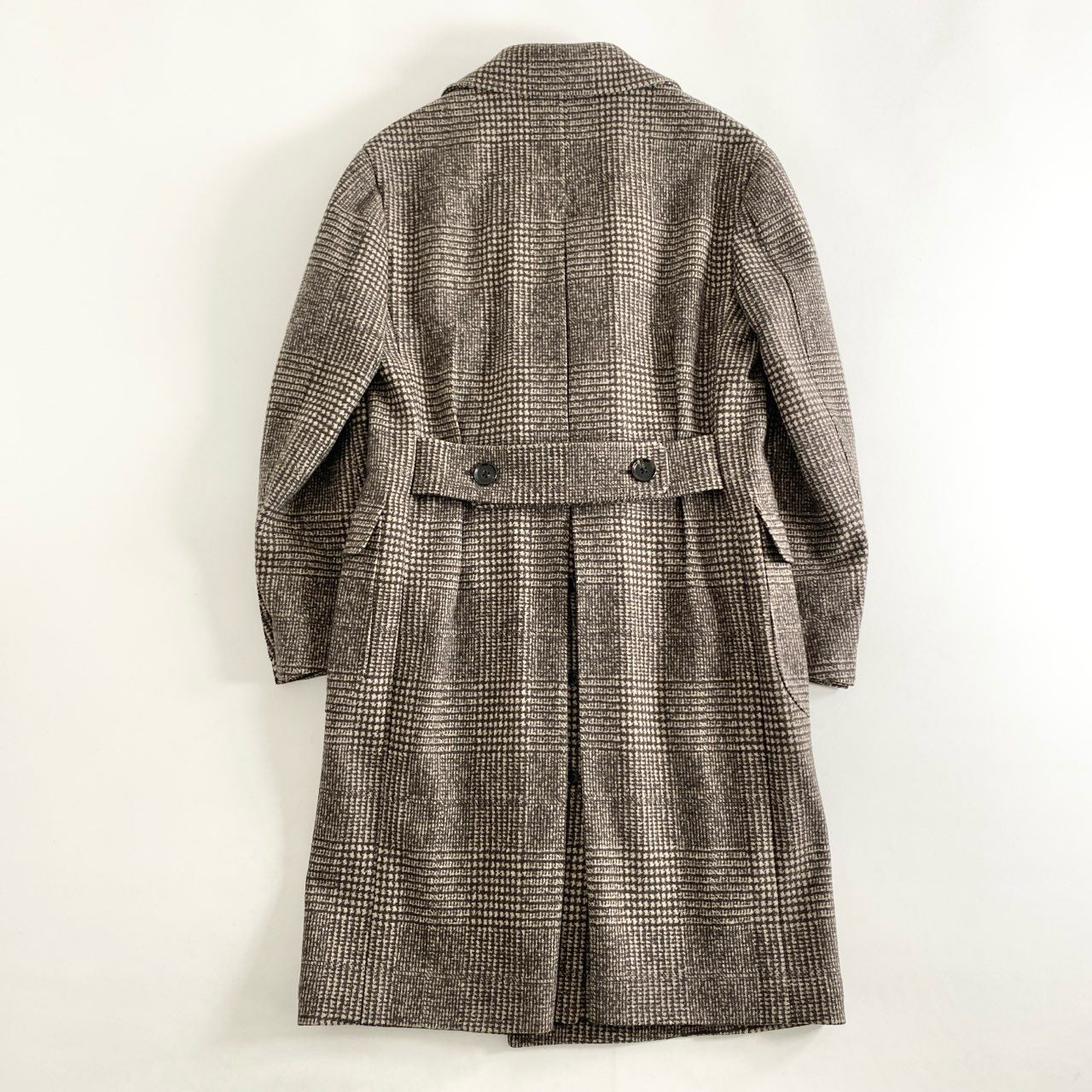 37h30 RING JACKET MEISTER リングヂャケット マイスター ゼニア生地 ダブルチェスターコート オンオフ兼用 RM019F03 ブラウン チェック ウール100% メンズ 紳士服