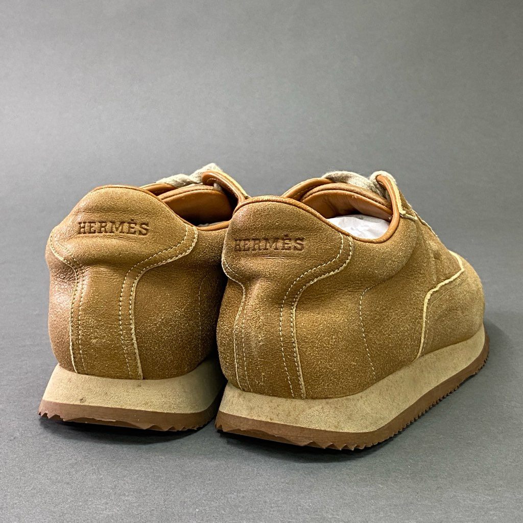 3d3 HERMES エルメス クイック レザースニーカー 39 1/2 キャメル Leather シューズ イタリア製
