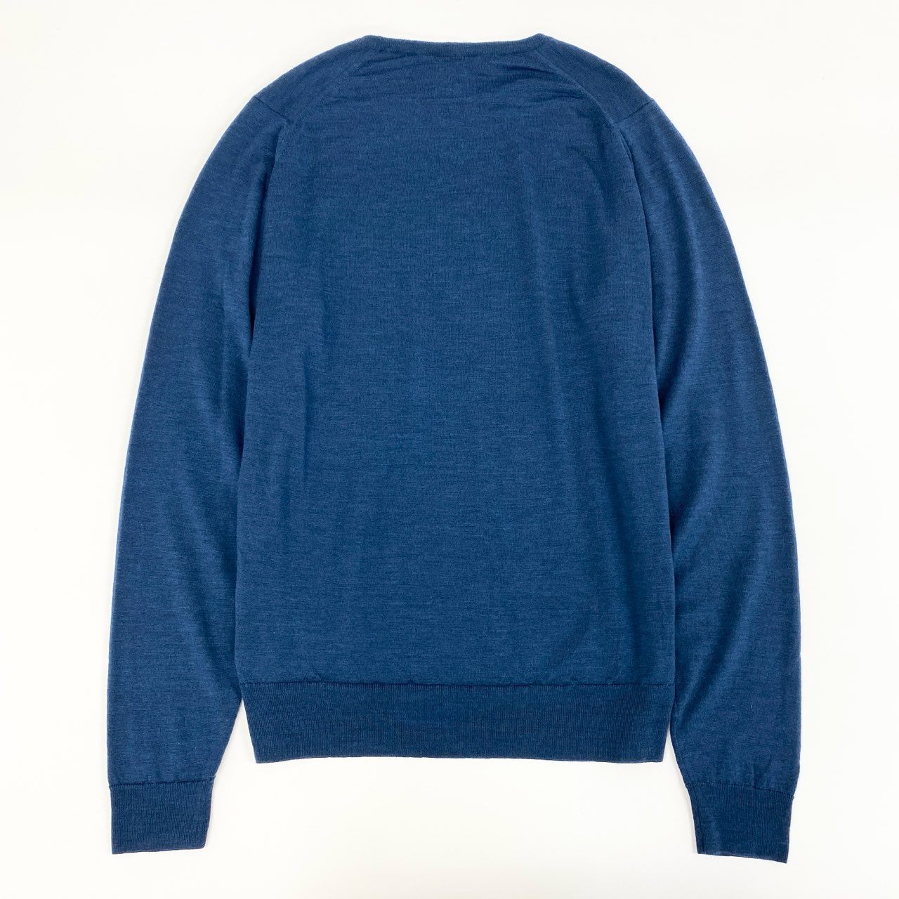 25f14 JOHN SMEDLEY ジョンスメドレー 長袖ニット セーター クルーネックニット 英国製 ウールニット メンズ 男性用 L ネイビー