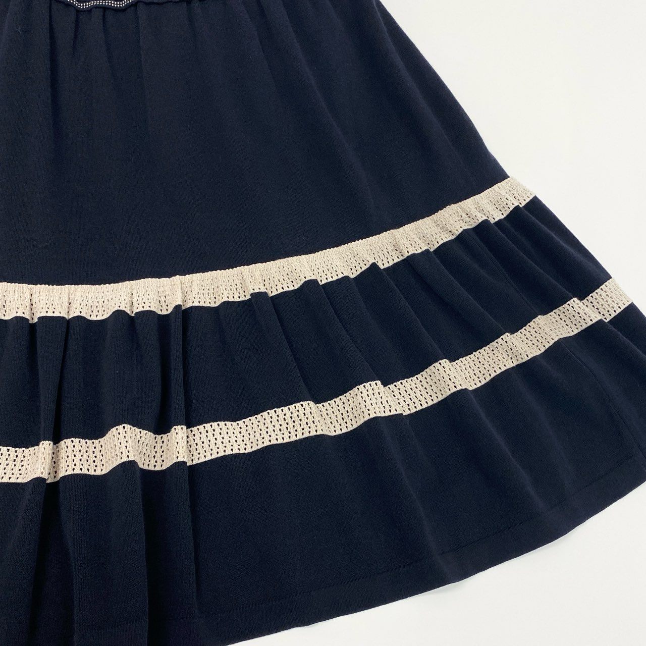 69k20 FOXEY フォクシー Garlara Dress ノースリーブニットドレス ワンピース 35851 38 ミッドナイトブルー 日本製
