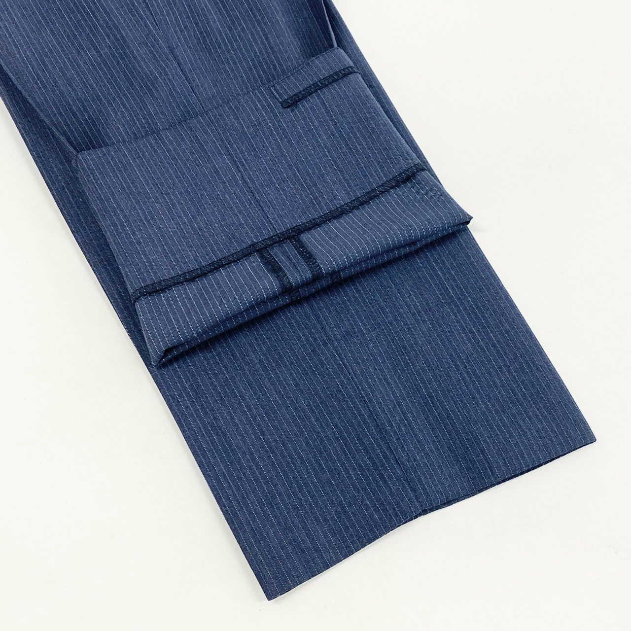 32d11 《美品》 Paul Smith ポールスミス シングルスーツ セットアップ イタリア製 エルメネジルドゼニア社生地 サイズXL ブルー ストライプ メンズ 日本製