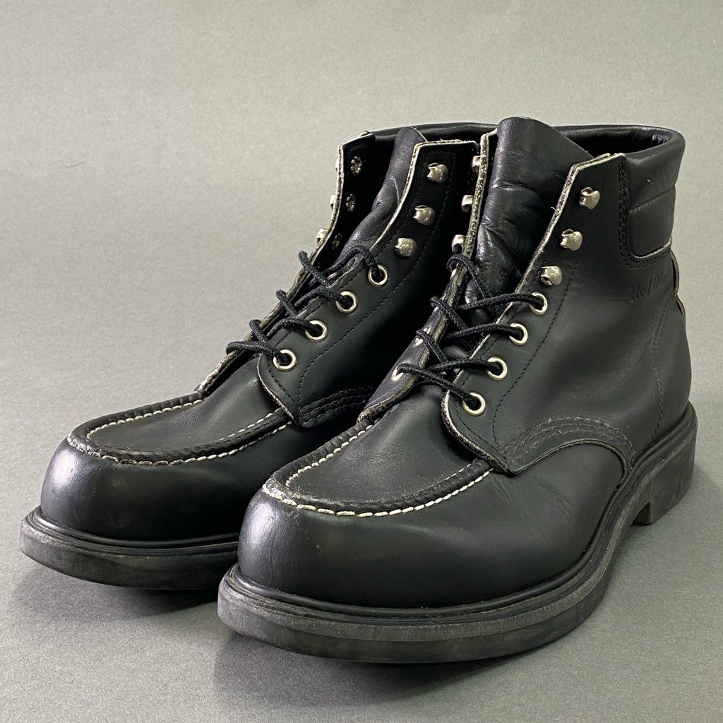 6f7 【USA製】 RED WING レッドウィング 8133 羽根タグ ワークブーツ レースアップブーツ サイズ10E ブラック レザー メンズ 男性用 アメカジ