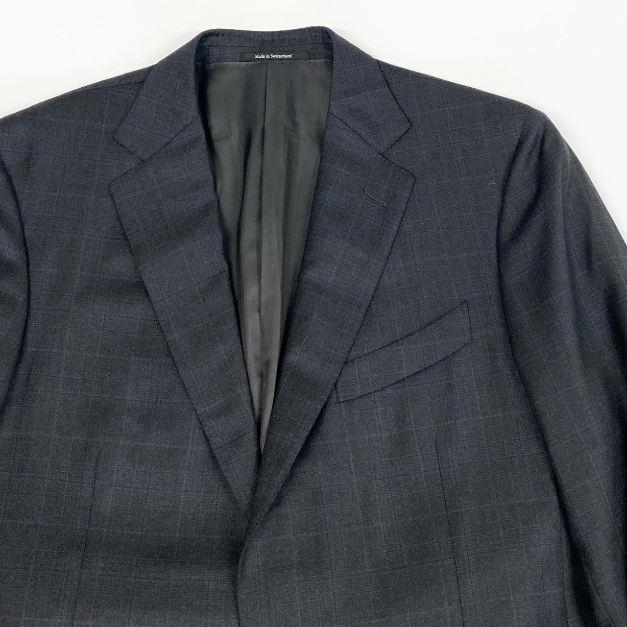 12i25 《美品》 Ermenegildo Zegna エルメネジルドゼニア TROFEO シングルスーツ セットアップ ビジネス 221224 サイズ52R グレー チェック ウール メンズ 大きいサイズu02t