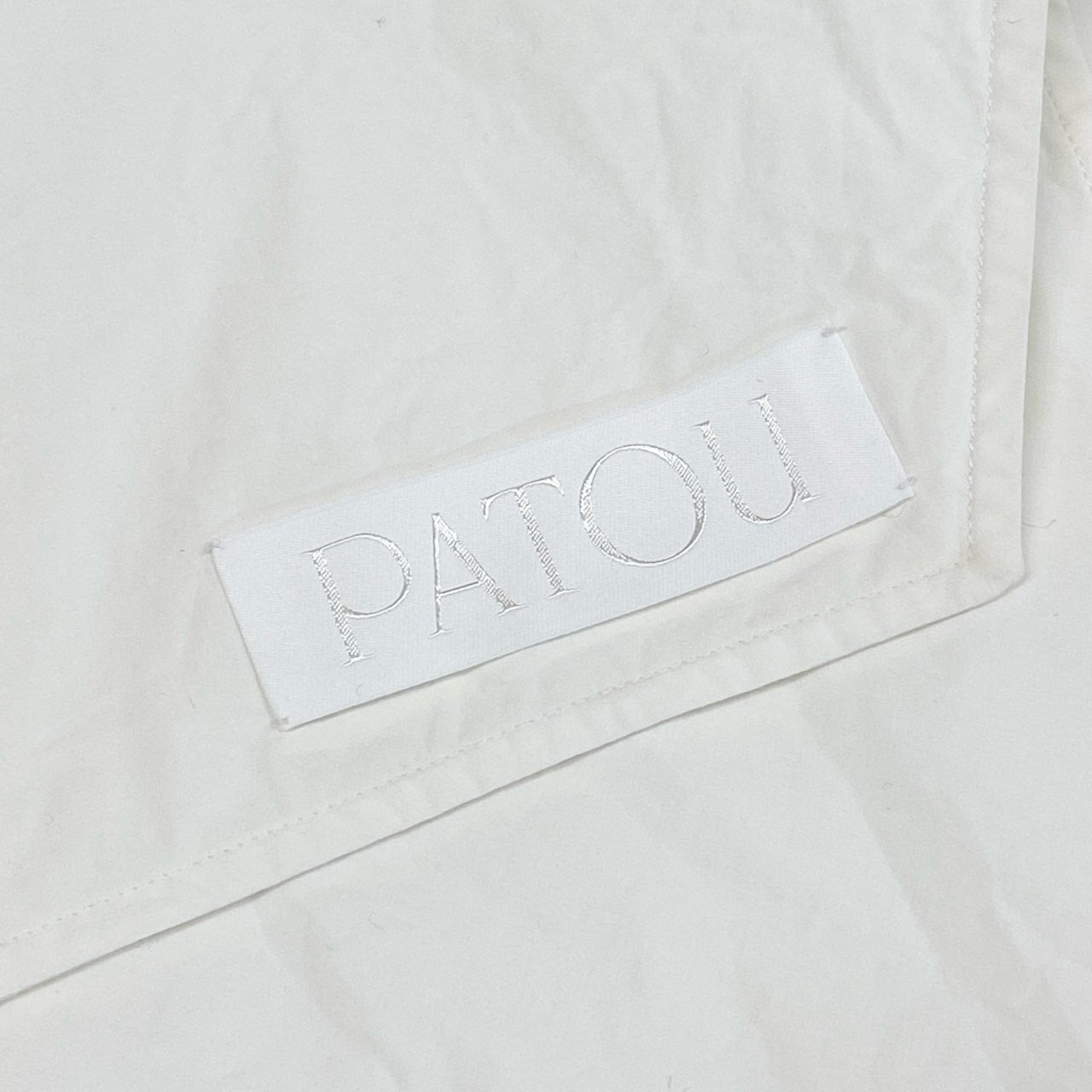 54d8 《美品》 PATOU パトゥ コットンカラー 付け襟 ロゴプレート ホワイト コットン100% レディース