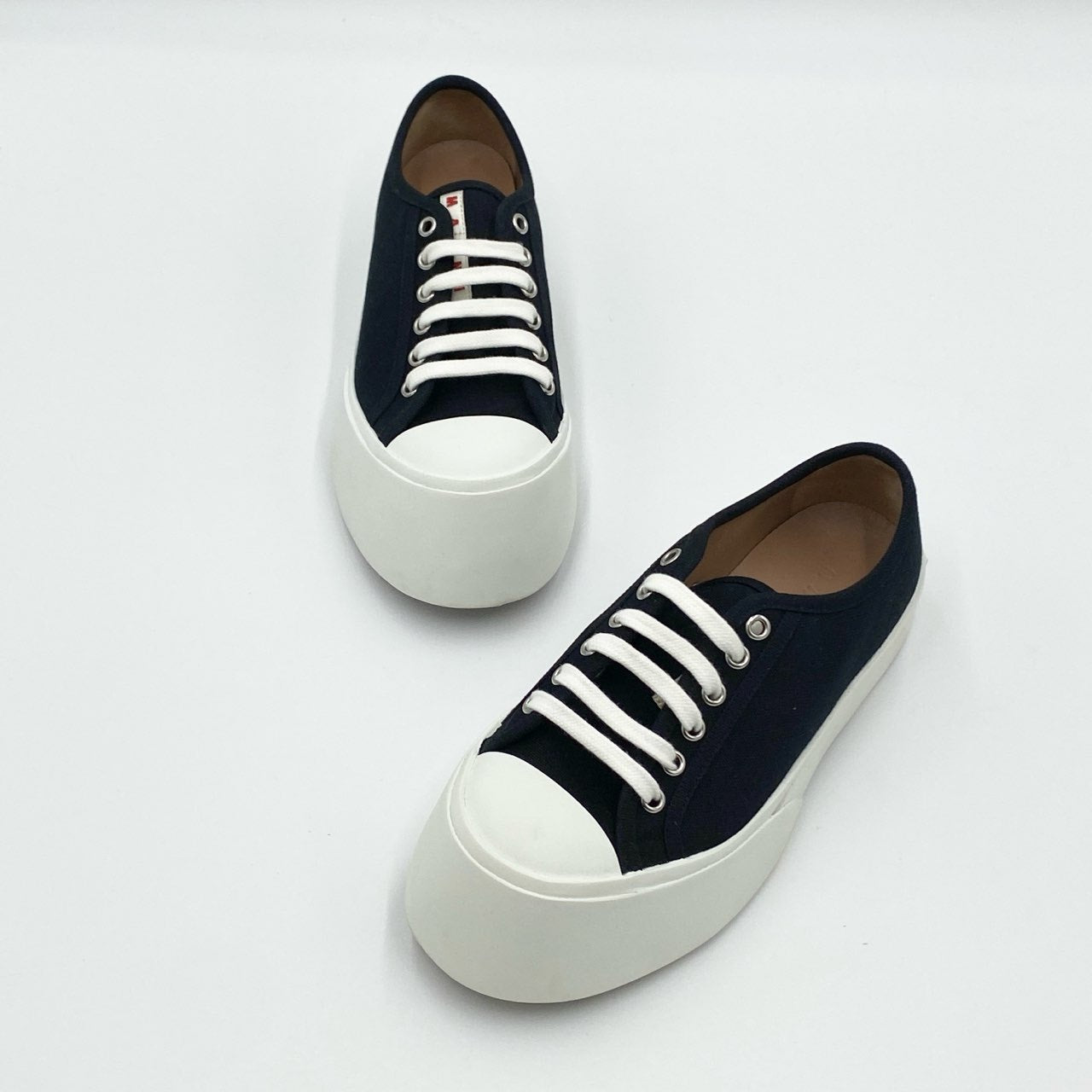 1h20《極美品》 MARNI マルニ PABLO パブロ ビッグフット スニーカー シューズ サイズ37 ブラック ホワイト キャンバス レディースk02i