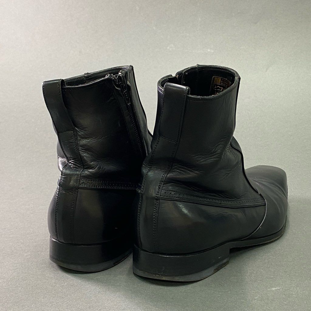 2e10 DIOR HOMME ディオールオム クリスチャンディオール レザーブーツ ショートブーツ サイドジップ サイズ40 ブラック レザー メンズ 革靴 イタリア製