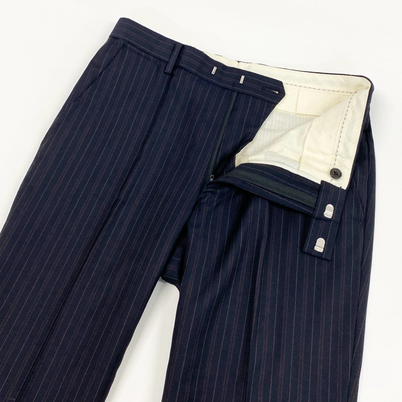 23l14 Paul Smith ポールスミスLoroPiana ロロピアーナ生地 4シーズン 裏地花柄 総柄 2B シングルスーツ セットアップ サイズM ネイビー メンズ 紳士 通年