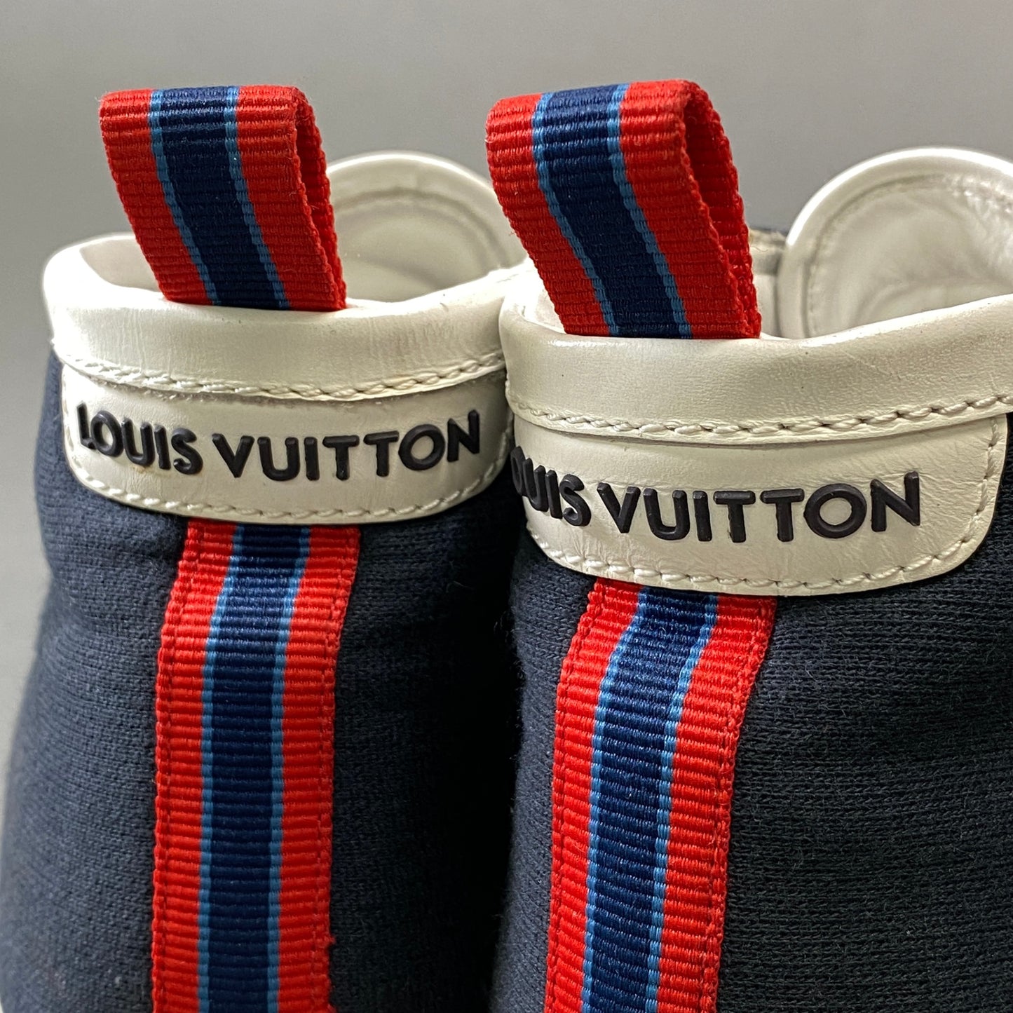 1h1 LOUIS VUITTON ルイヴィトン スエードハイカットスニーカー 7 ネイビー スウェードレザー シューズ 紳士靴t18r