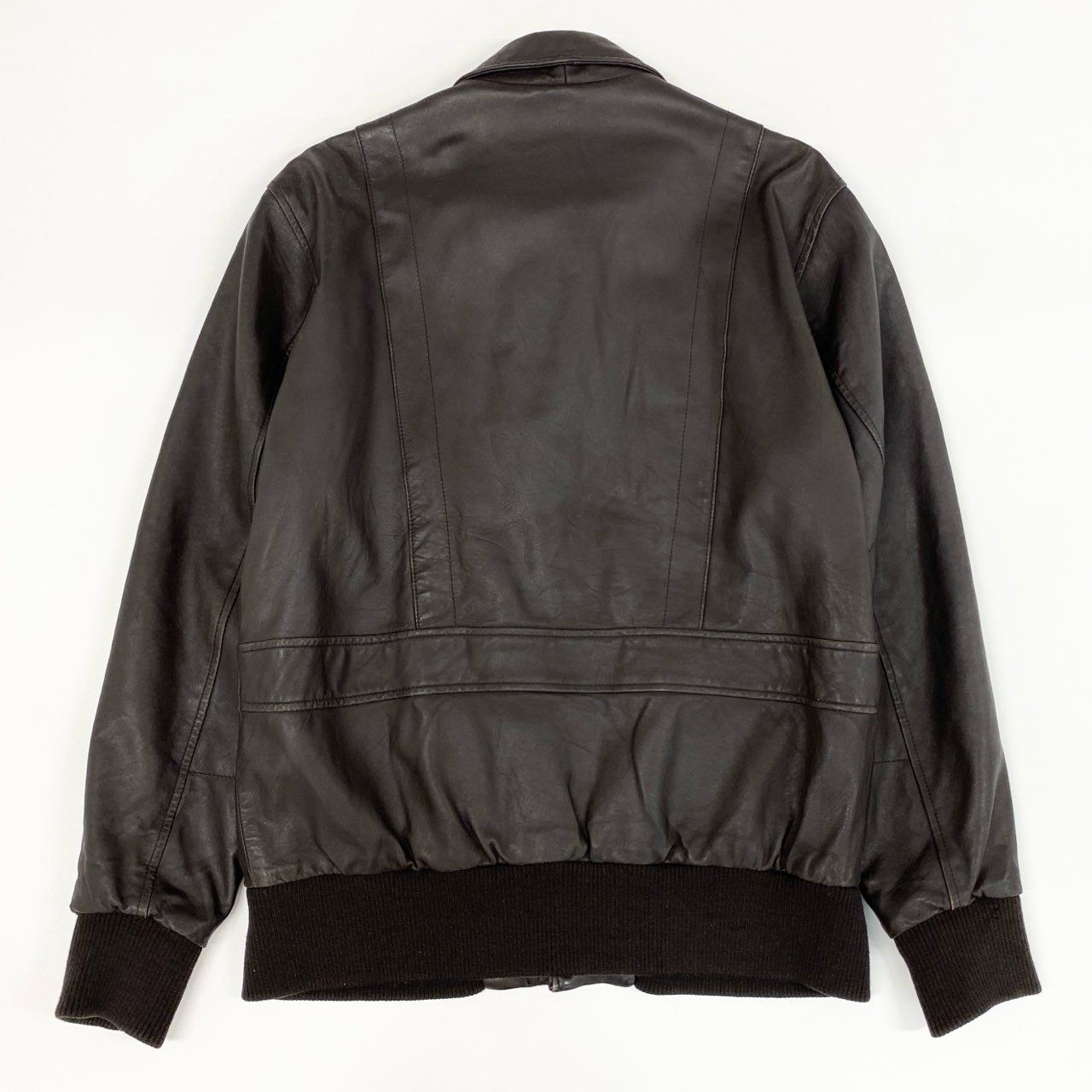 21f17 SUPREME シュプリーム 07AW Leather Bomber Jacket レザーボンバージャケット ブルゾン 裏地チェック OLD VINTAGE ヴィンテージ M ブラウン 本革