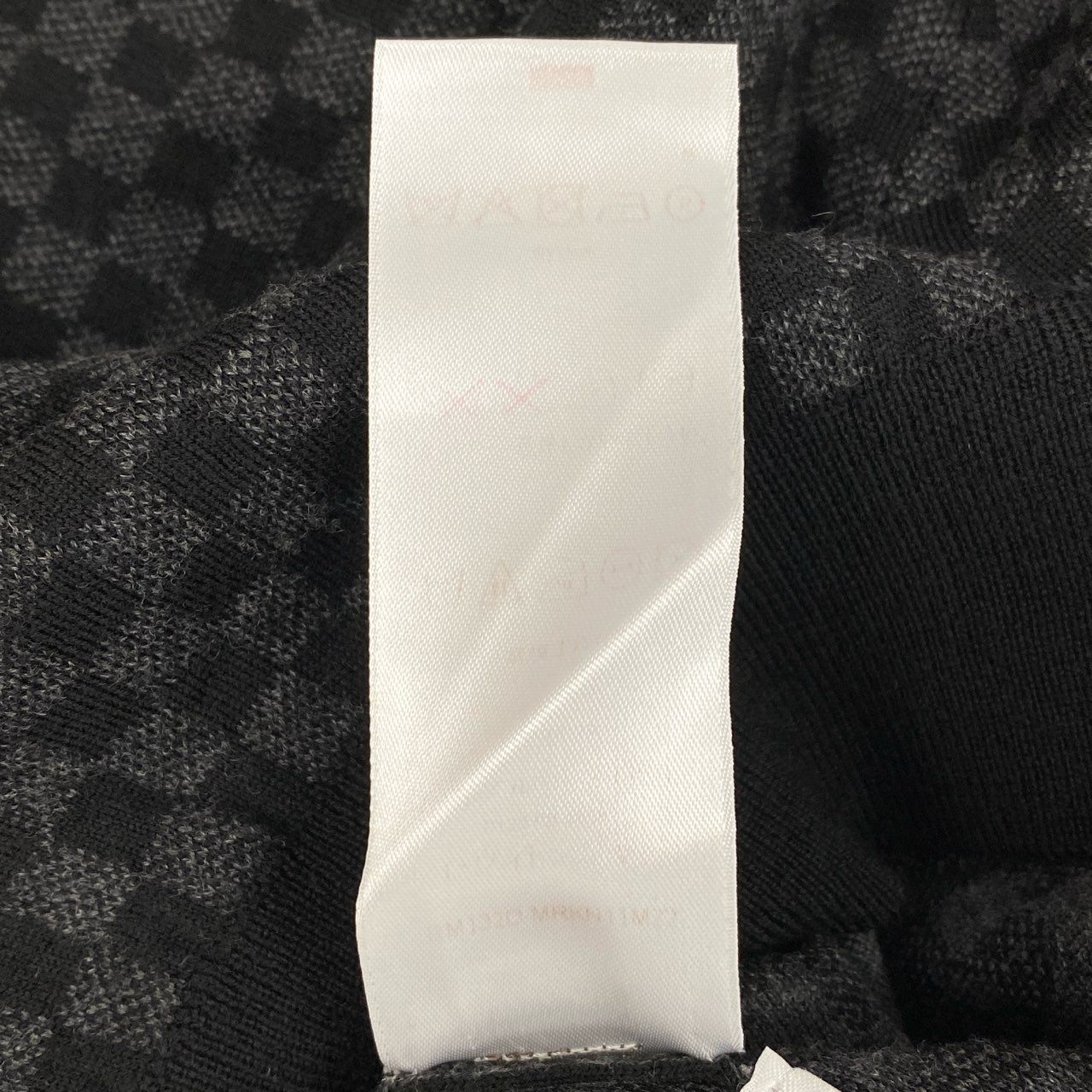 46j3 LOUIS VUITTON ルイヴィトン ダミエ Vネック プルオーバー ニット セーター イタリア製 チェック柄 MRKN11M22 XSサイズ ブラック グレー ウール メンズo07t
