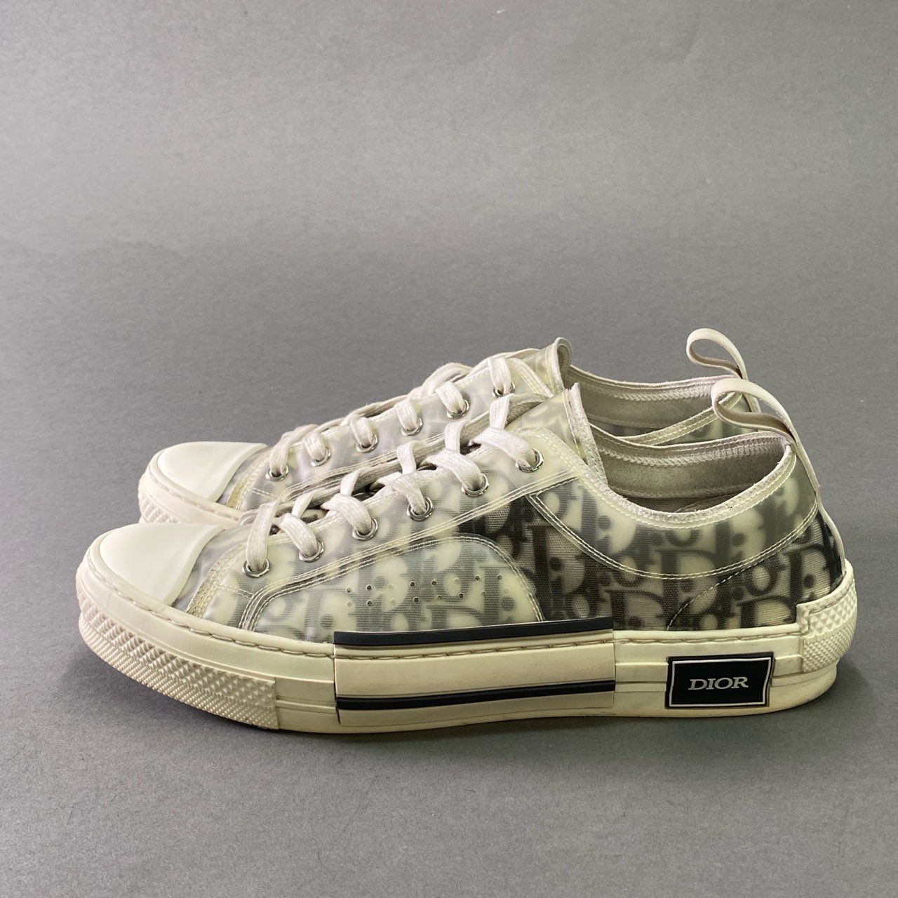 4f6 Dior Homme ディオールオム B23 オブリーク ローカットスニーカー 42 ホワイト Oblique トロッター シューズ