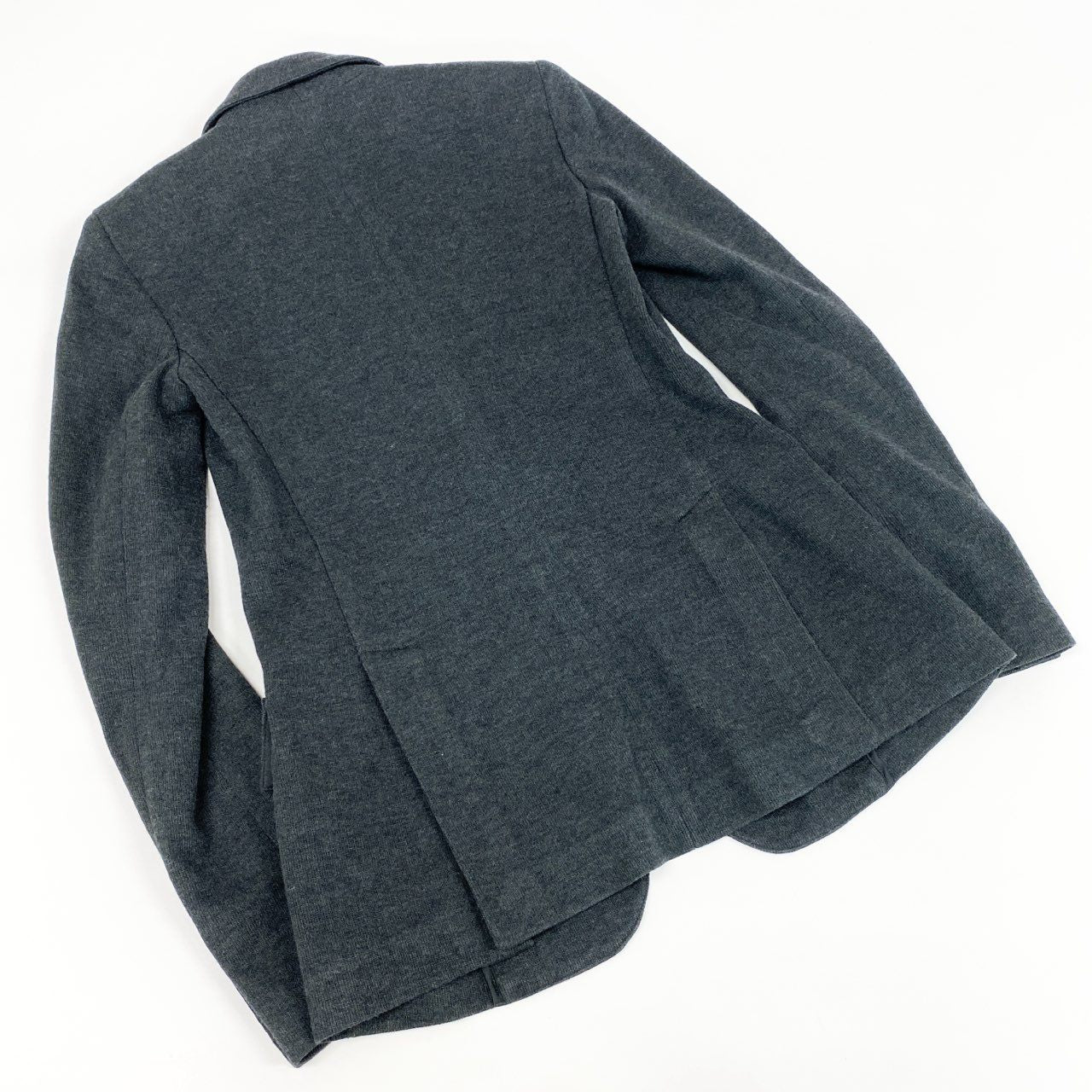 5d2 《美品》 POLO RALPH LAUREN ポロラルフローレン ロゴワッペン テーラードジャケット ブレザー ニットジャケット 0 グレー