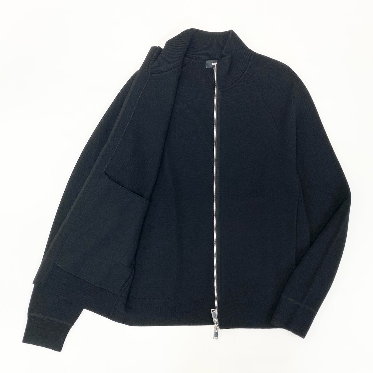 56j20 《美品》 Theory セオリー ドライバーズニット カーディガン トップス ジップアップ サイズXS ブラック メンズu02t