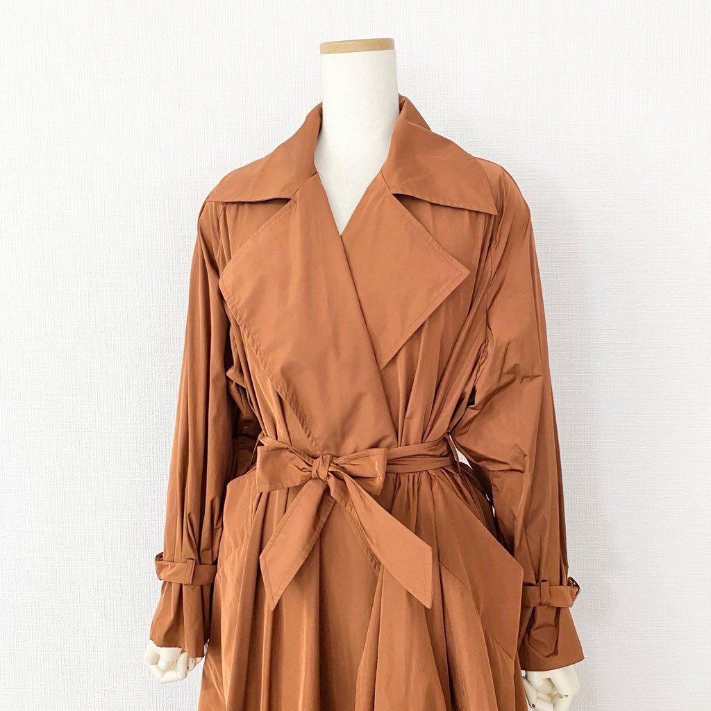 33h9 《未使用保管品》定価¥143,000 Max Mara マックスマーラ MANUELA マニュエラ スプリングコート 38 ブラウン タグ付き イタリア製