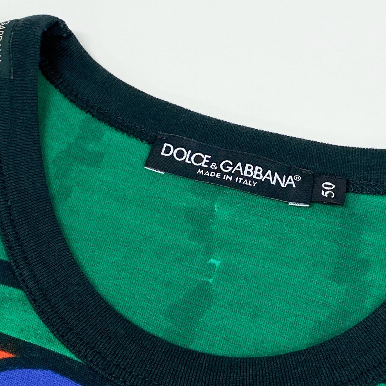 5c21 DOLCE&GABBANA ドルチェアンドガッバーナ ドルガバ 半袖Tシャツ 総柄プリントカットソー トップス 孔雀プリント クルーネックシャツ G8FV4T 50 マルチカラー コットン100%