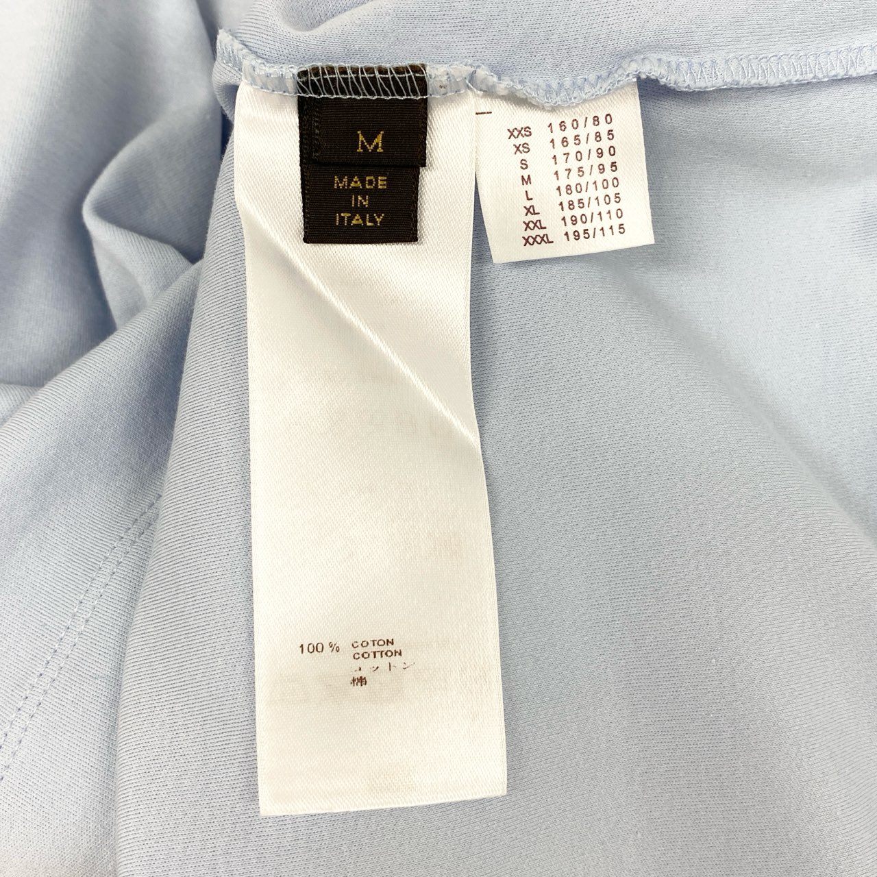 25f14 LOUIS VUITTON ルイヴィトン ダミエポケット 半袖ポロシャツ サイズM ブルー POLO SHIRT ロゴプリント 夏