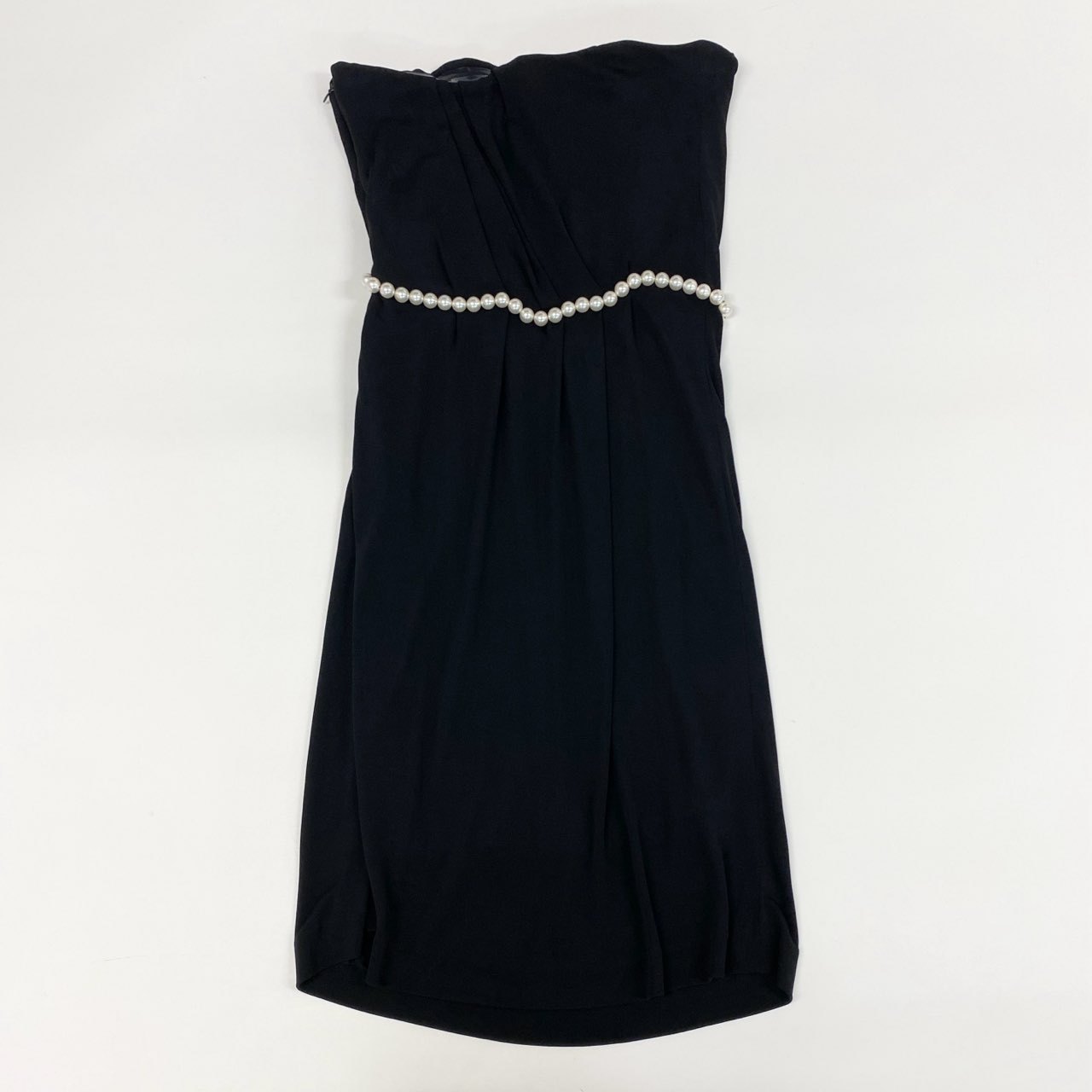 48h15《極美品》CHANEL シャネル 09P パールドレス ワンピース チューブトップ P35102V20925 40 ブラック レディース 女性用k02i