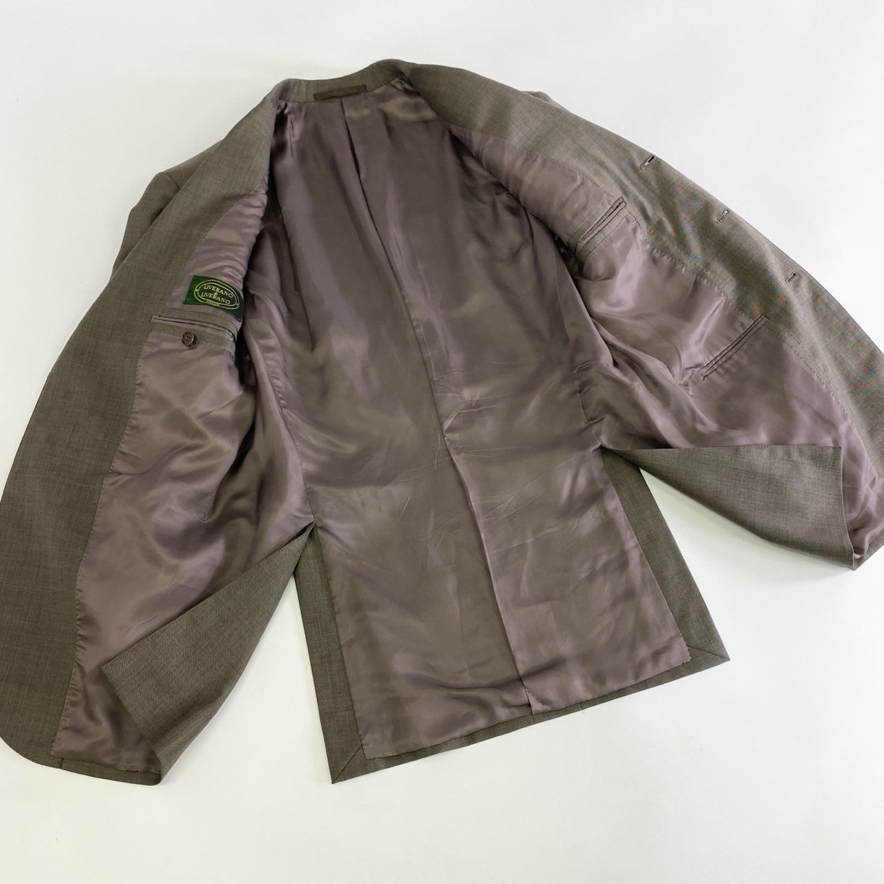 39k13 LIVERANO&LIVERANO リベラーノアンドリベラーノ シングルスーツ セットアップ テーラードジャケット/スラックスパンツ サイズ44 カーキ系 ウール100% メンズ イタリア製