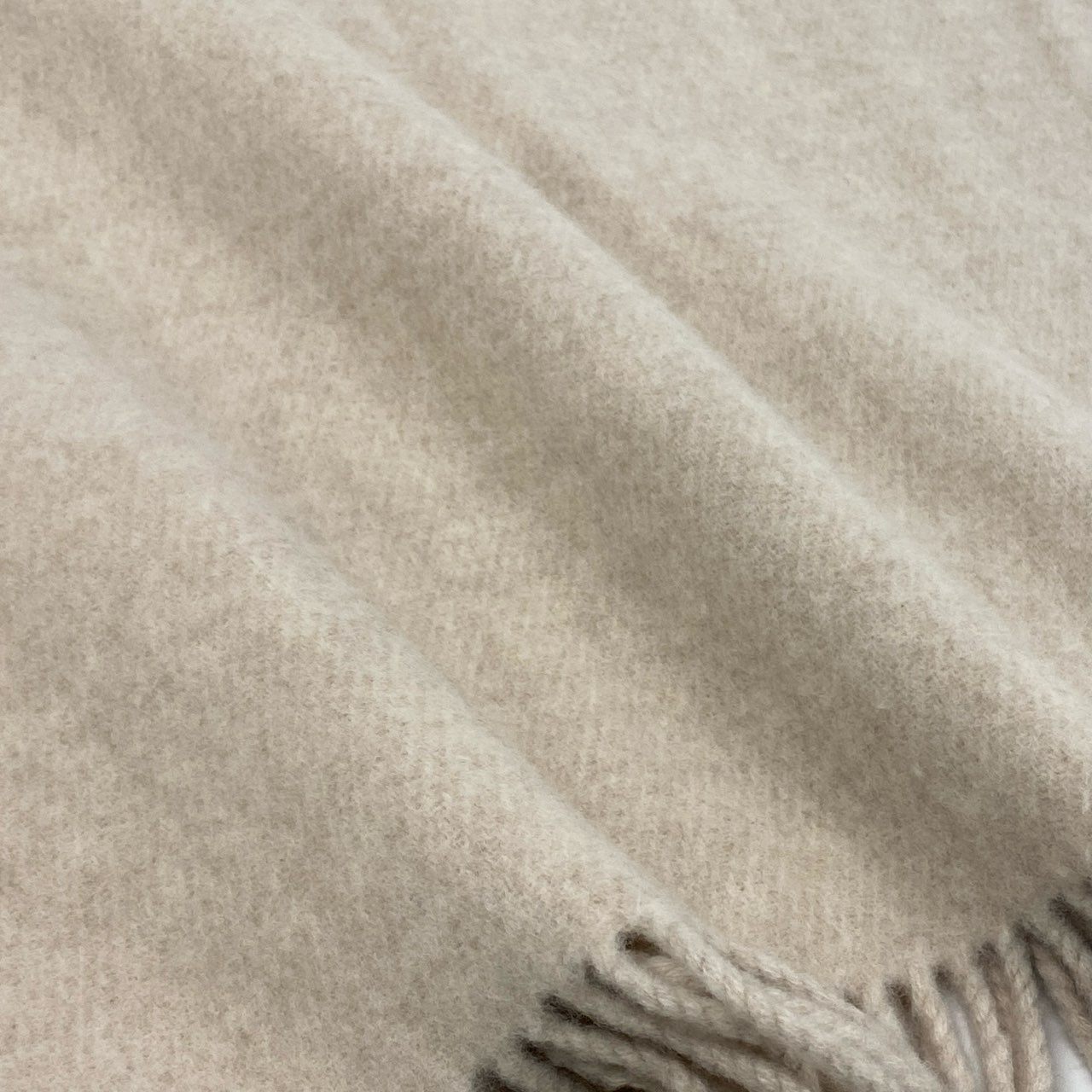 a5 ASAUCE MELER アソースメレ 大判 マフラー ストール ベージュ フリンジ ボリューム◎ 日本製 WOOL ウール MADE IN JAPAN