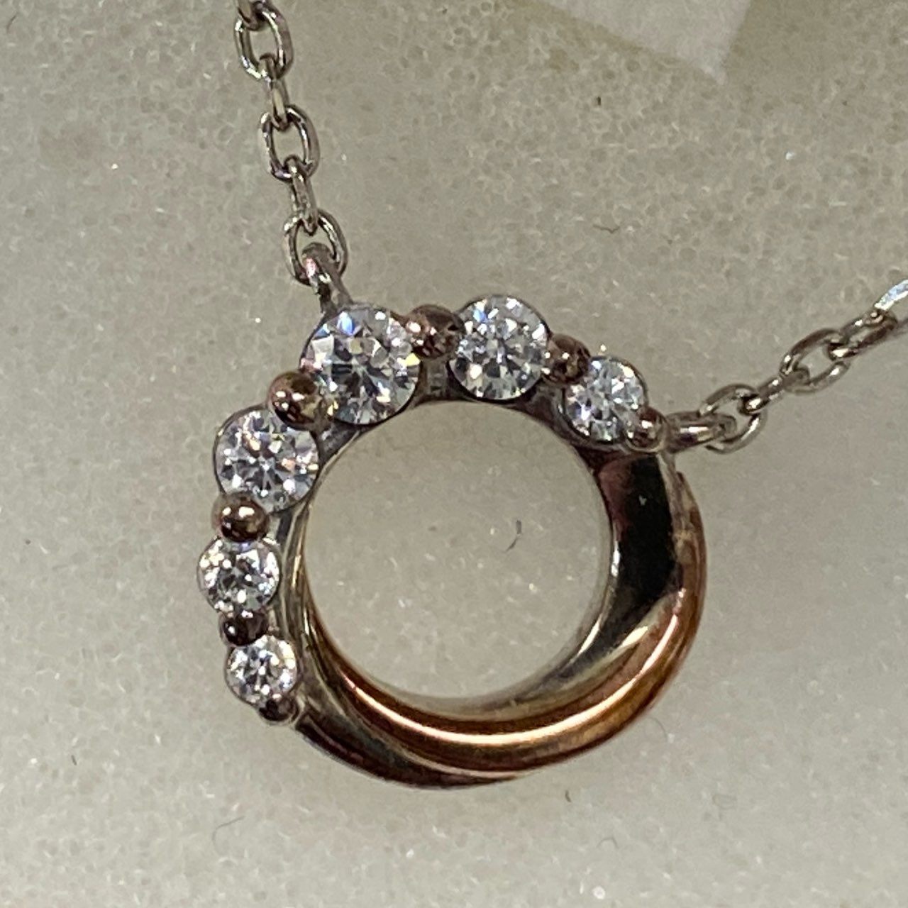 g29 4°C ヨンドシー 5 Stone Ring Necklace ラインストーン リングネックレス シルバー アクセサリー ジュエリー