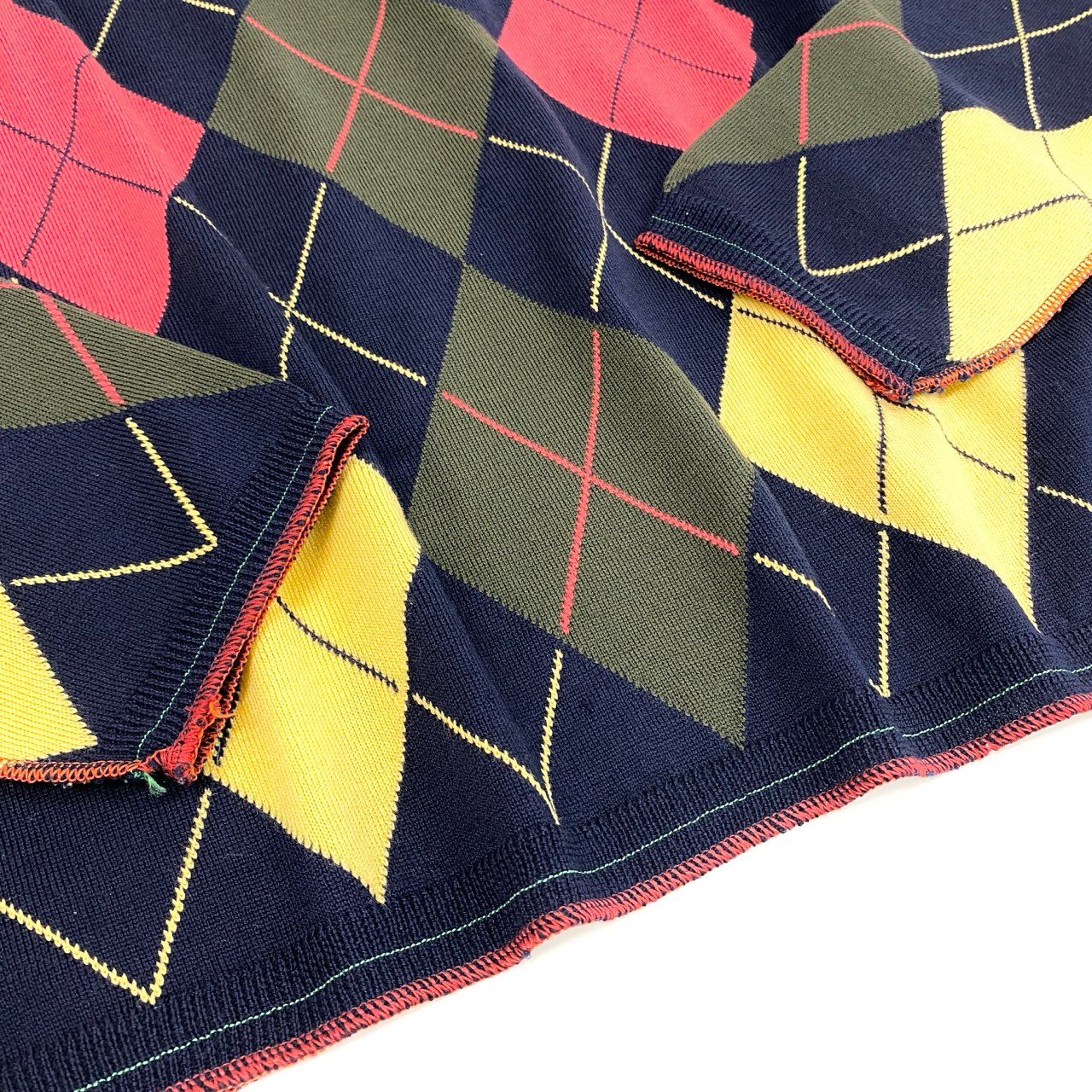 68g21 JUNYA WATANABE COMME des GARCONS MAN ジュンヤワタナベ コムデギャルソンマン アーガイルチェック Vネックニット セーター M マルチカラー AD2008