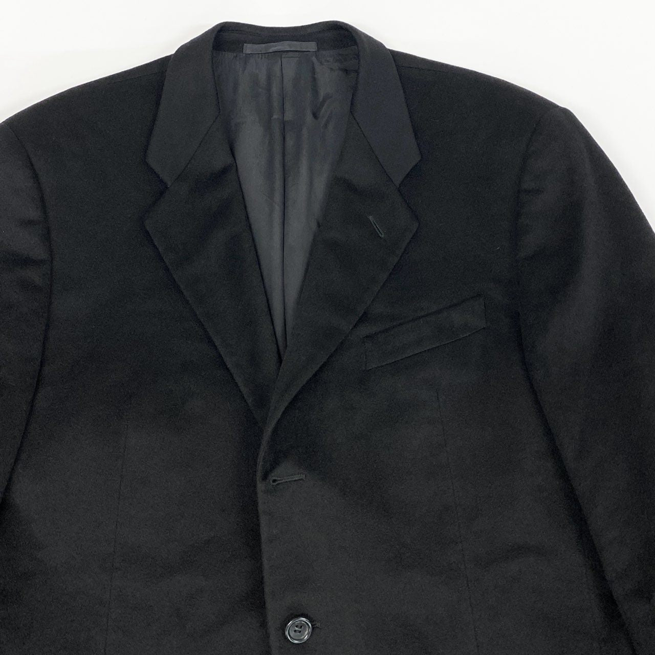 81h7 ARMANI COLLEZIONI アルマーニコレッツォーニ テーラードジャケット ブレザー 総カシミヤ 52 ブラック カシミア100% メンズk02i