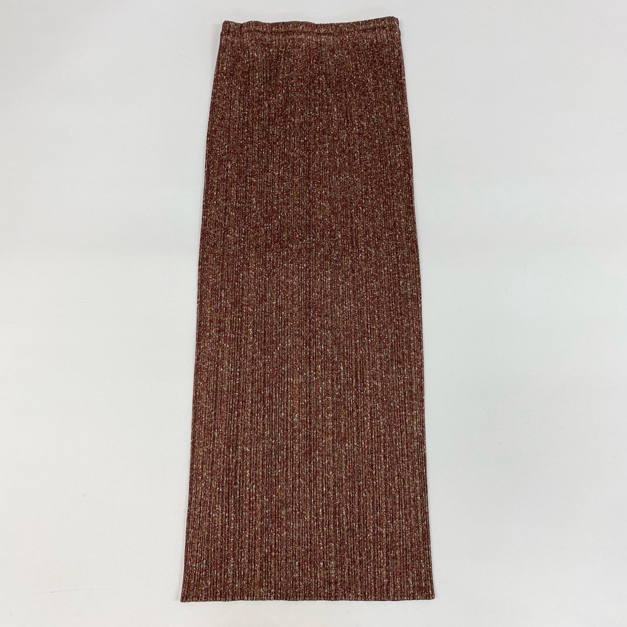 42h22《美品》 PLEATS PLEASE プリーツプリーズ イッセイミヤケ ロングスカート 総柄スカート プリーツ加工 PP84-JG413 サイズ2 ボルドー系 ポリエステル レディースu02t