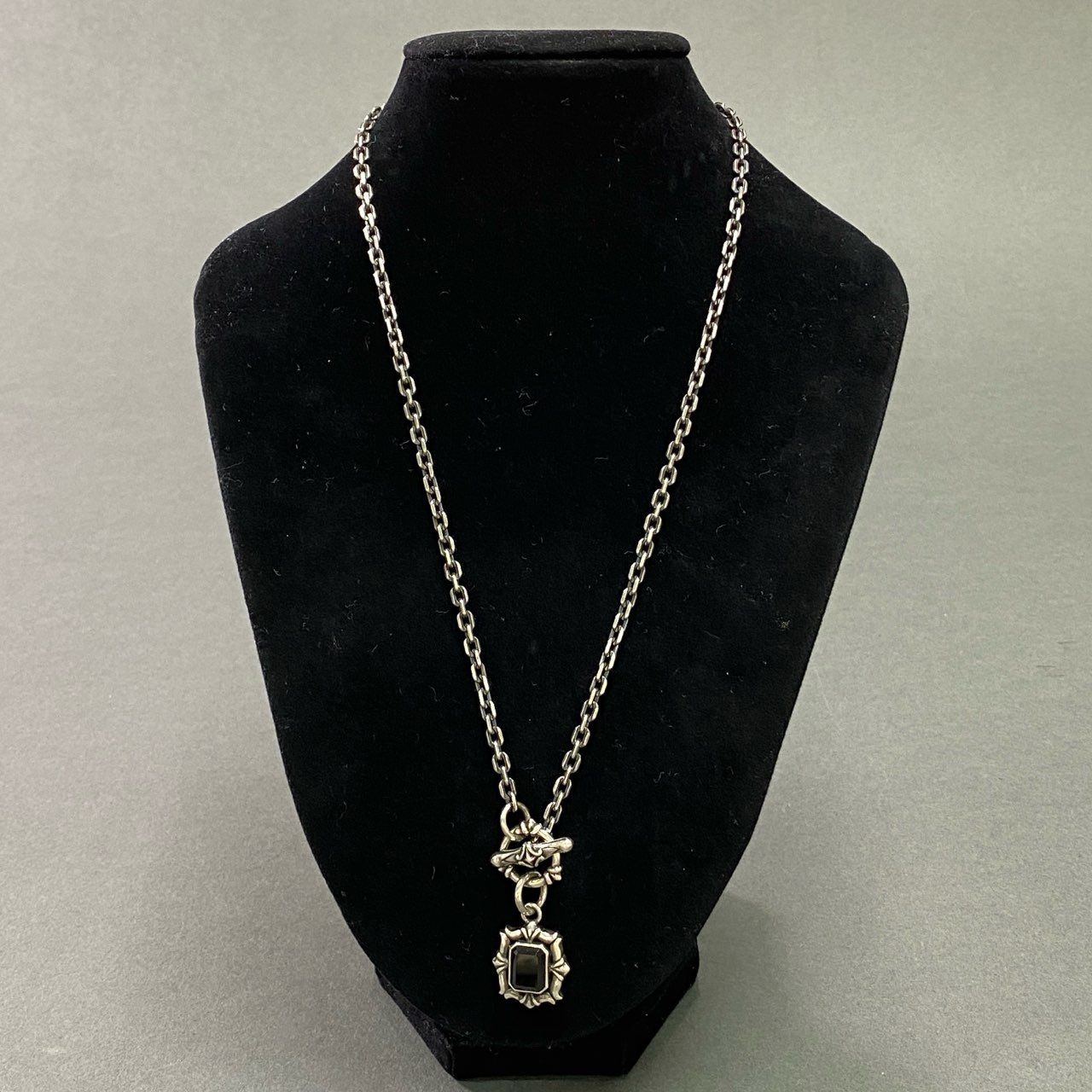 c26 Bizarre ビザール オニキス × シルバー マンテルネックレス 925 30.7g SILVER アクセサリー ジュエリー