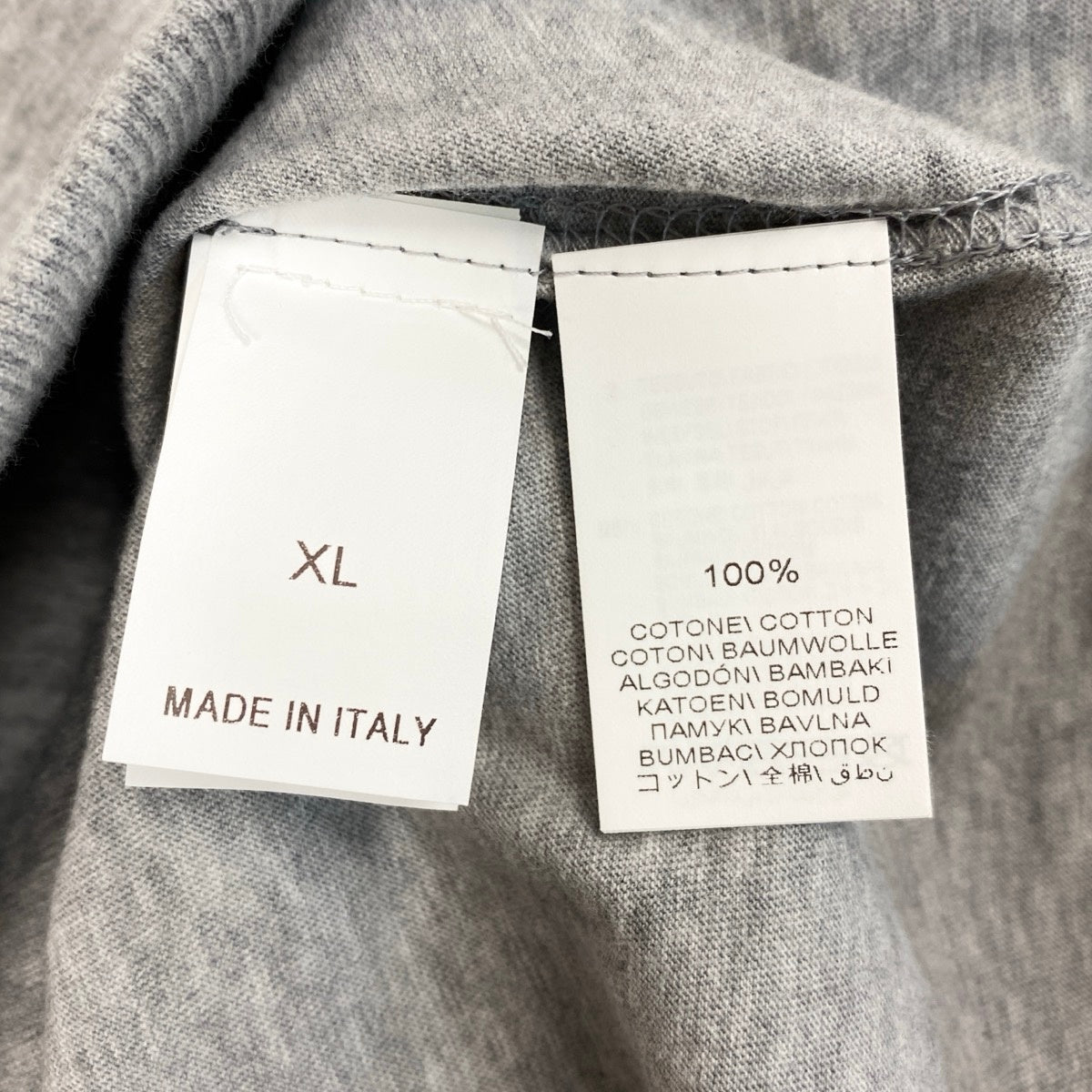 Me25 BRUNELLO CUCINELLI ブルネロクチネリ Vガゼット レイヤード 半袖Tシャツ カットソー サイズM カーキ コットン100% メンズ 紳士服k02i