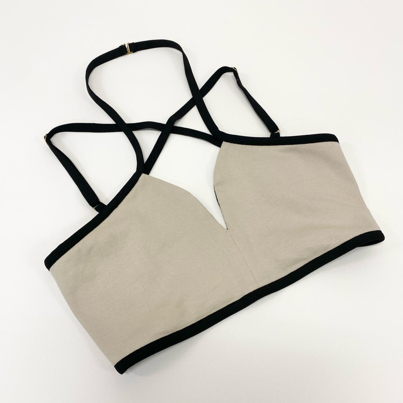 41h24《美品》 FUMIE TANAKA フミエタナカ cross bustier ビスチェ トップス 24ss FREE ブラック アイボリー レディースu02t