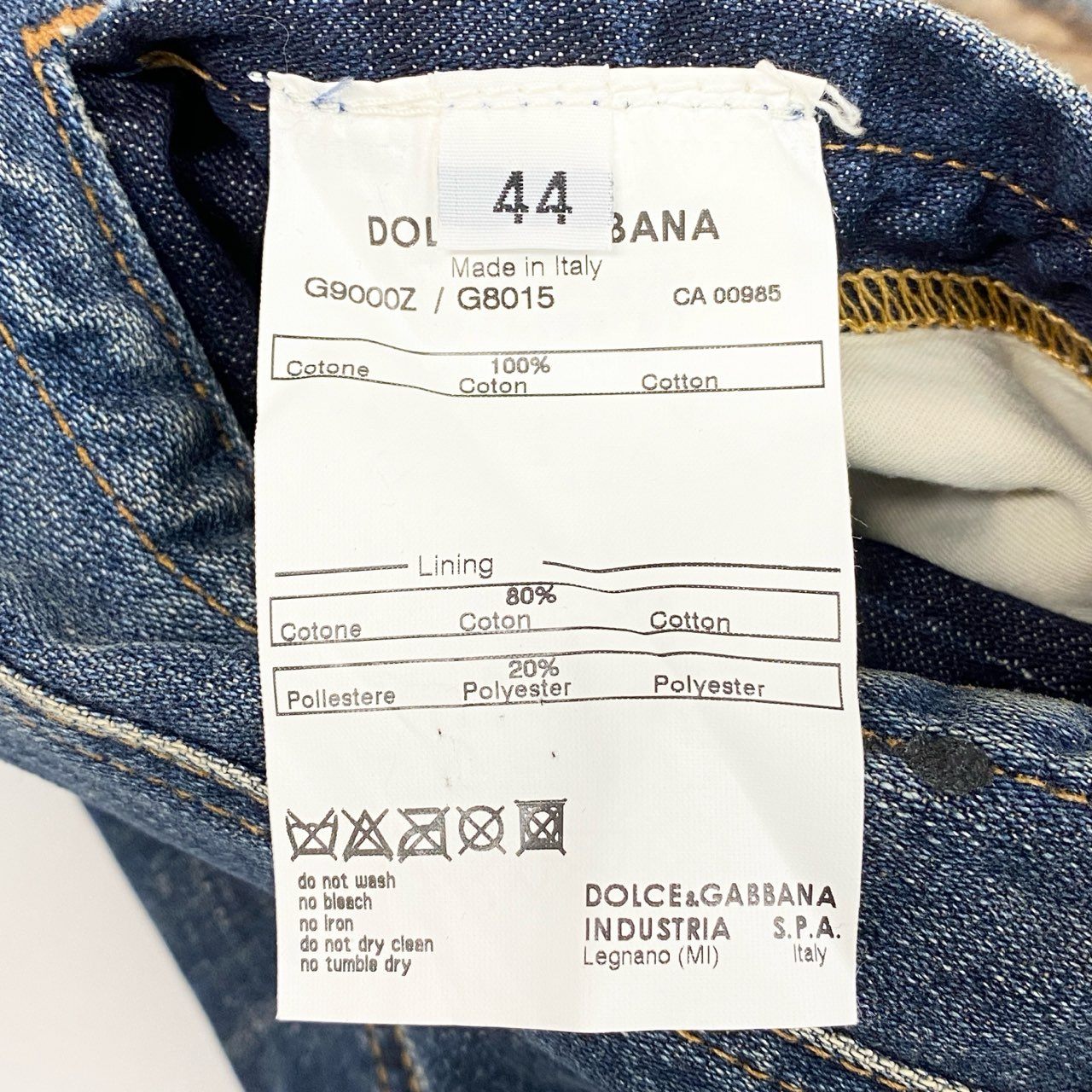 4c28 DOLCE&GABBANA ドルチェアンドガッバーナ マスクラットファーライナー デニムジャケット Gジャン G9000Z 44 インディゴ コットン